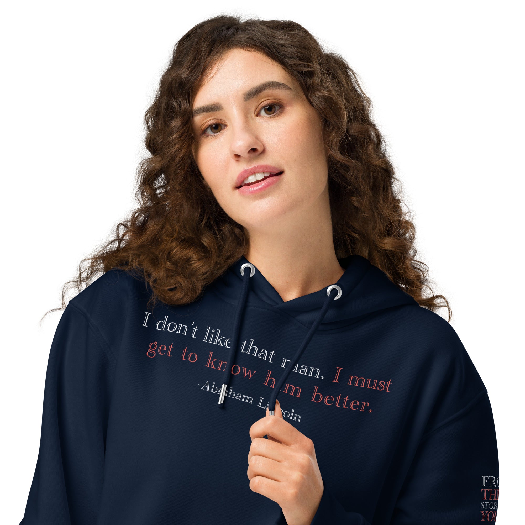 'Get to Know Him Better' Unisex Essential Organic Cotton Hoodie | Navy