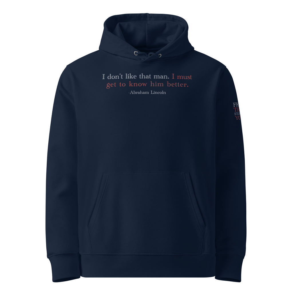 'Get to Know Him Better' Unisex Essential Organic Cotton Hoodie | Navy