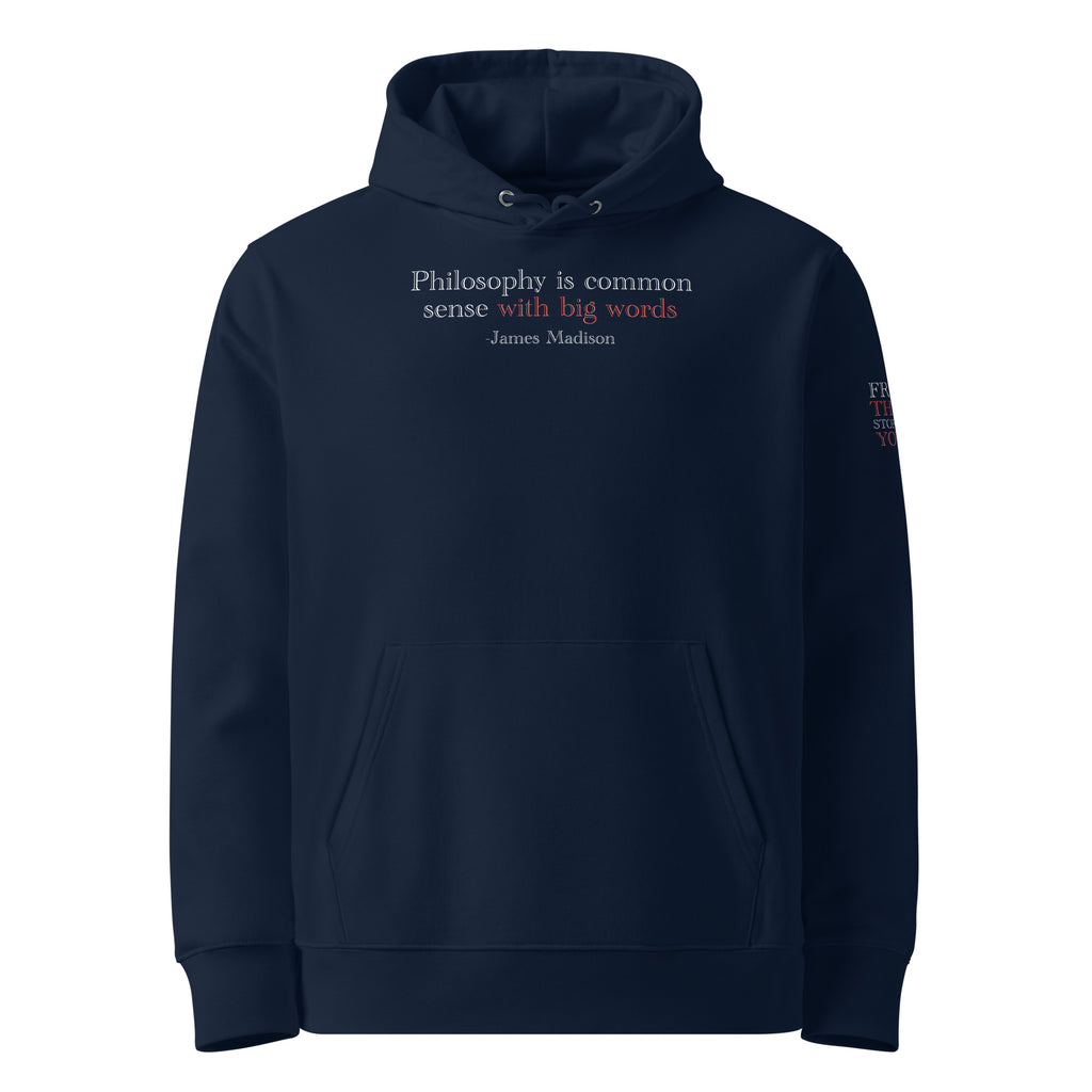 ‘Common Sense’ Unisex Essential Organic Cotton Hoodie | Navy