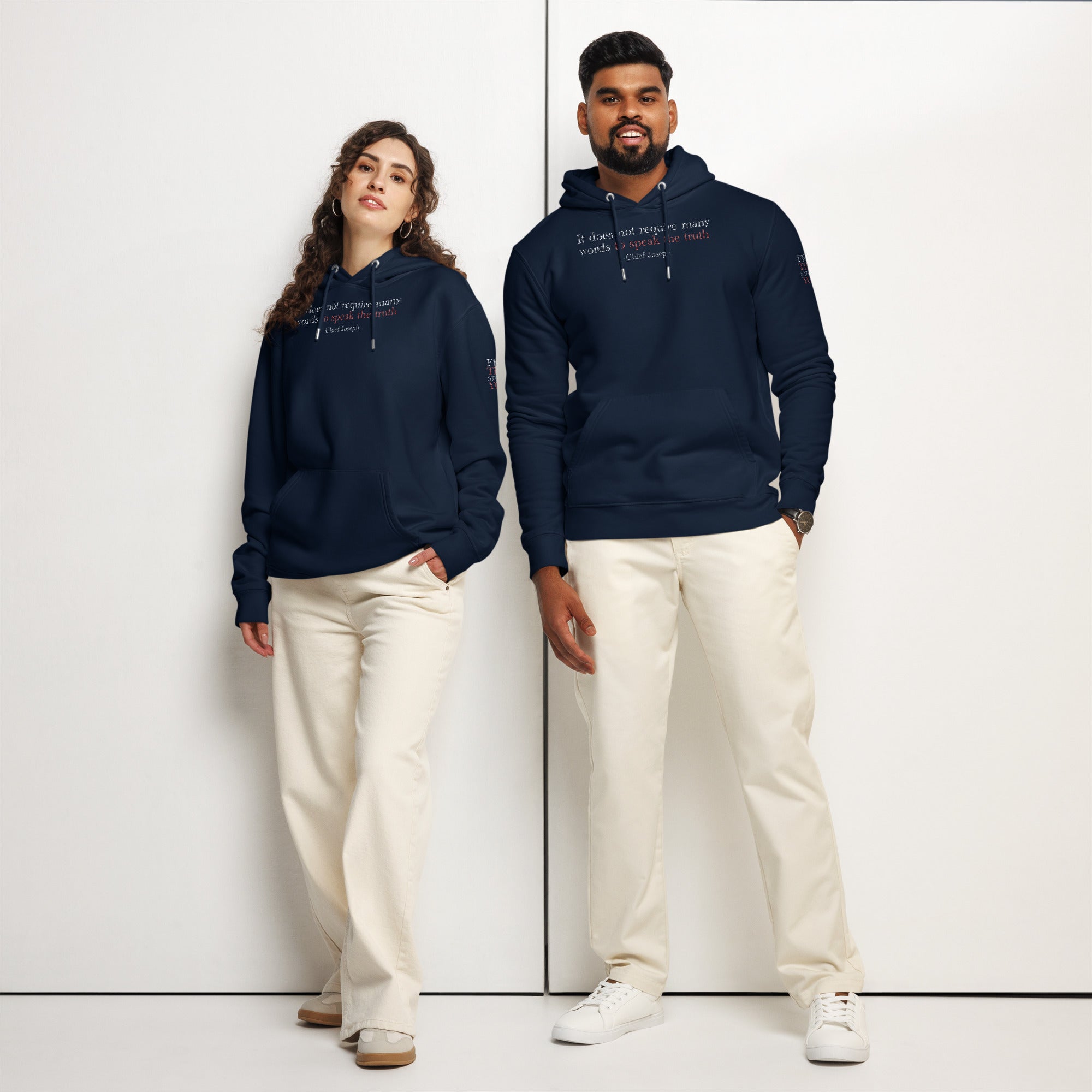 ‘Speak the Truth’ Unisex Essential Organic Cotton Hoodie | Navy