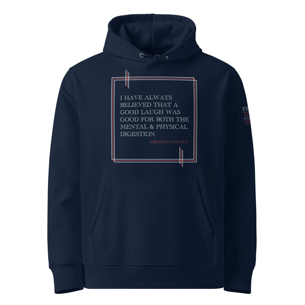 'A Good Laugh' Unisex Essential Organic Cotton Hoodie | Navy