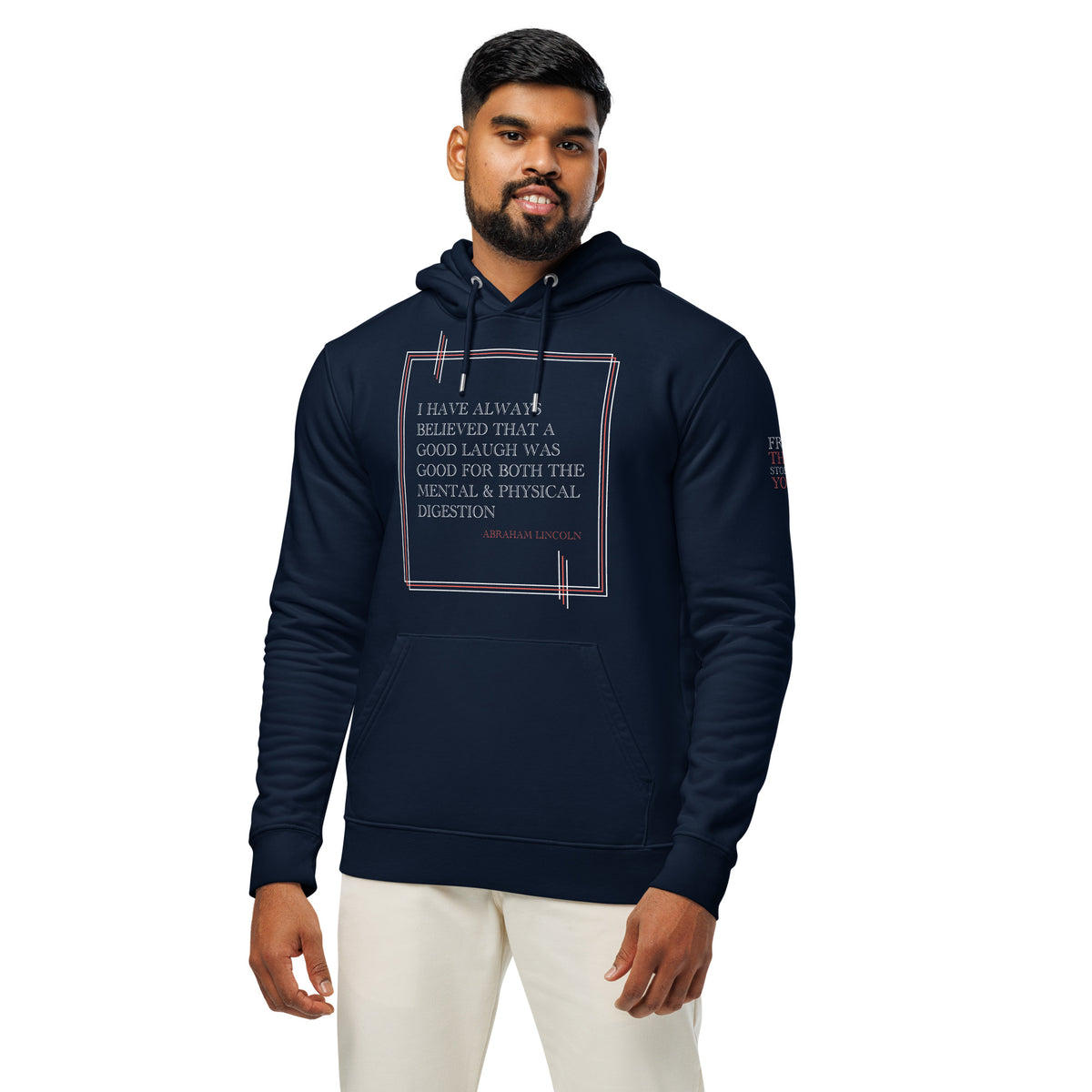 'A Good Laugh' Unisex Essential Organic Cotton Hoodie | Navy