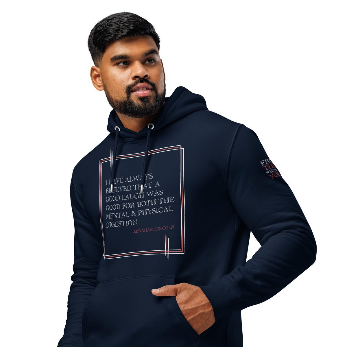 'A Good Laugh' Unisex Essential Organic Cotton Hoodie | Navy