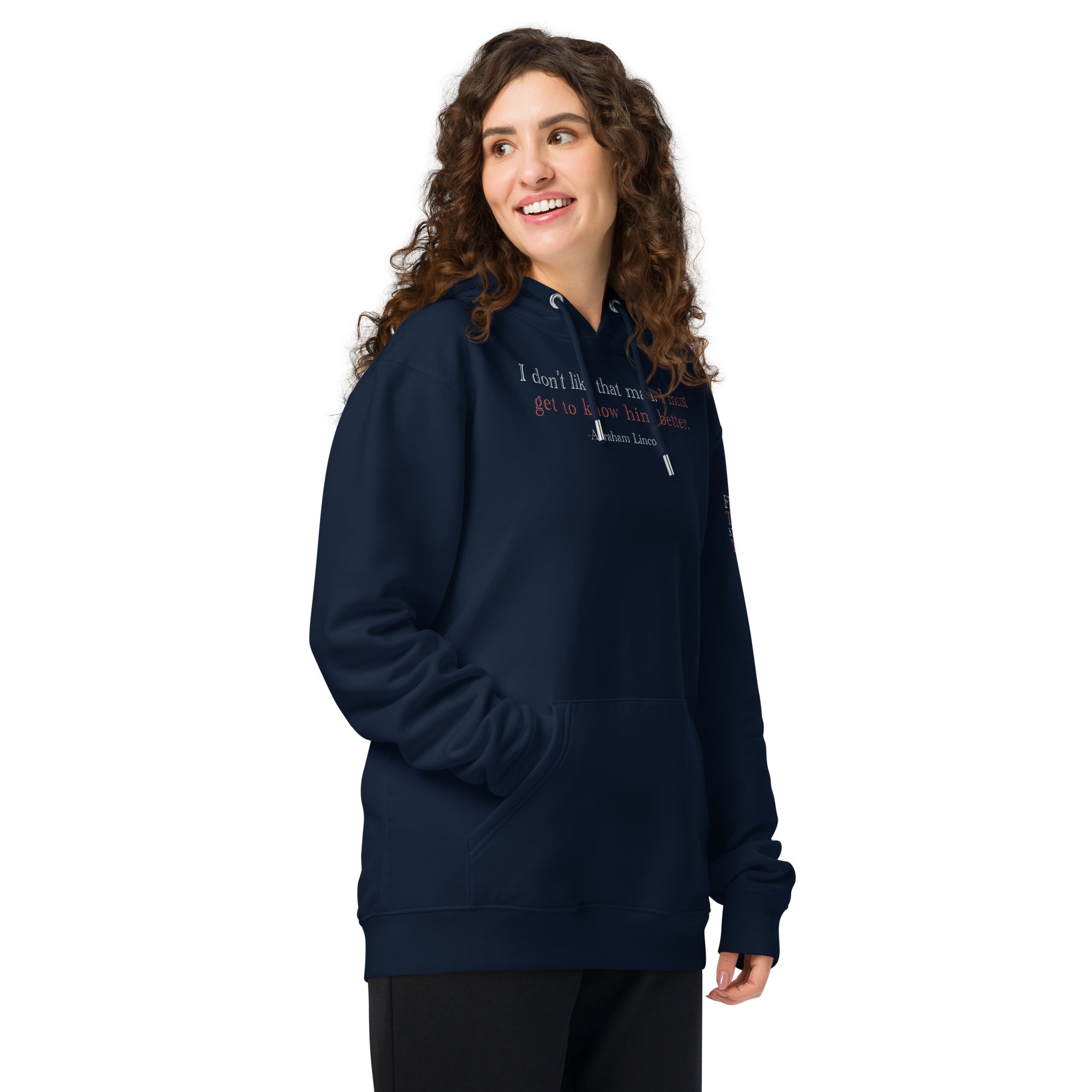 'Get to Know Him Better' Unisex Essential Organic Cotton Hoodie | Navy