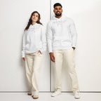 'Get to Know Him Better' Unisex Essential Organic Cotton Hoodie | White