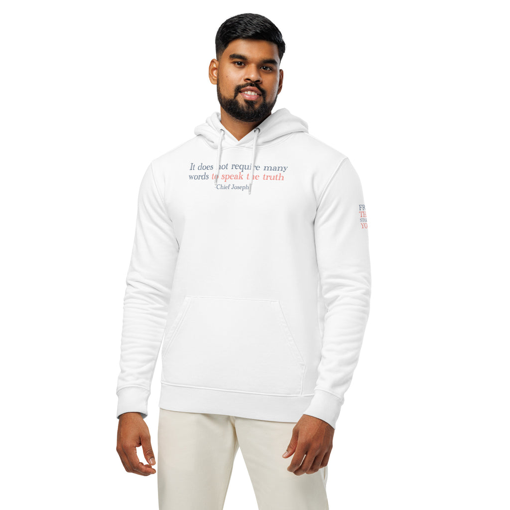 ‘Speak the Truth’ Unisex Essential Organic Cotton Hoodie | White