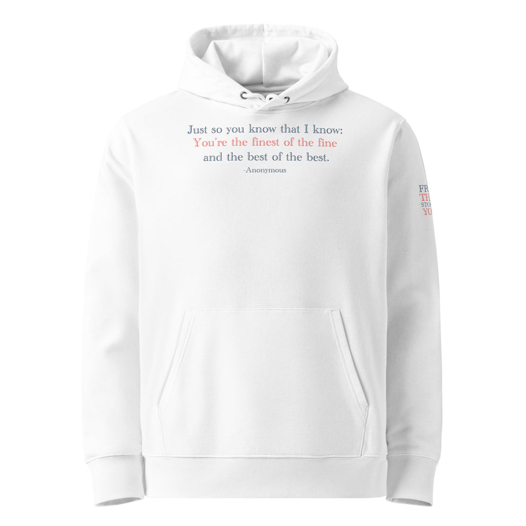 'Best of the Best' Unisex Essential Organic Cotton Hoodie | White