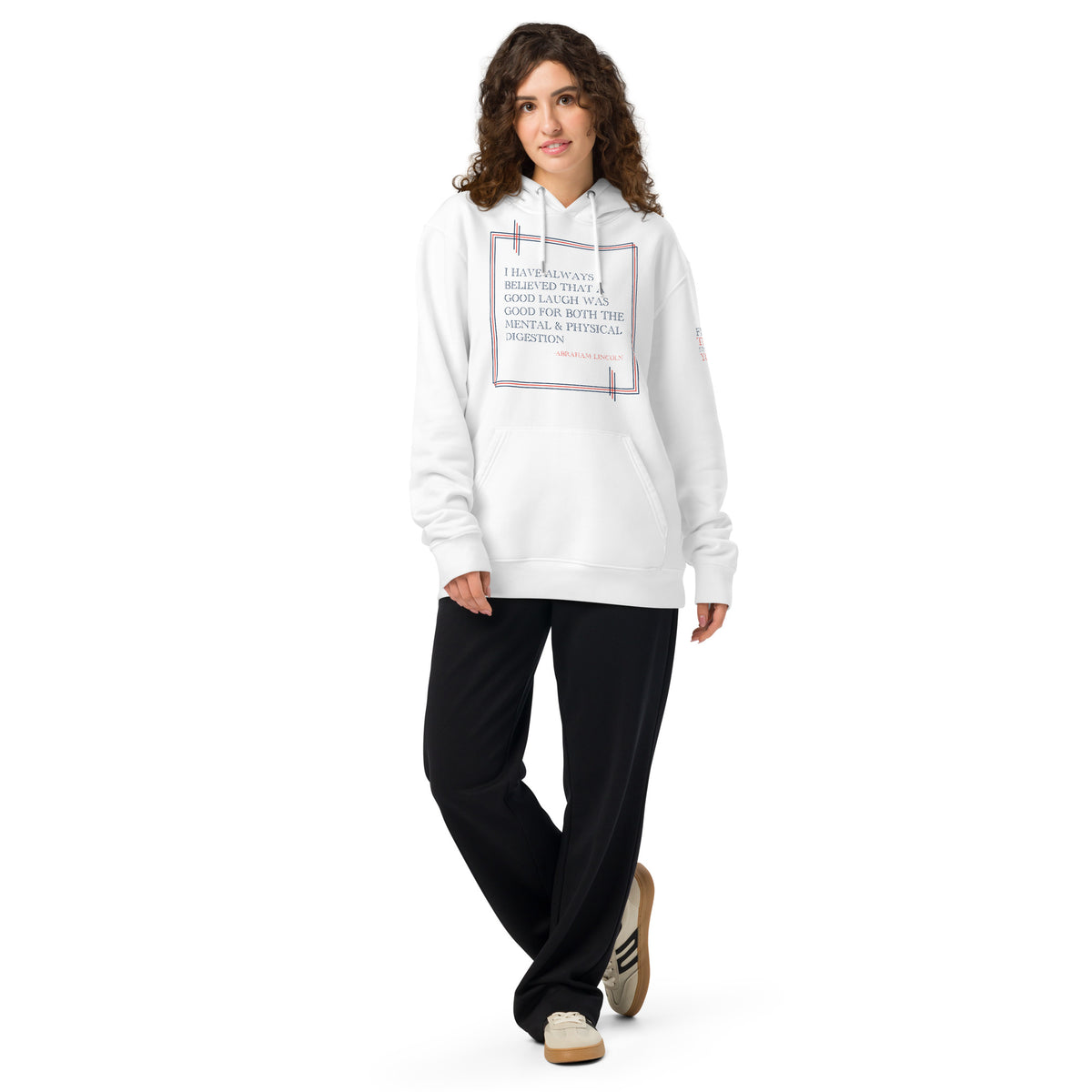 'A Good Laugh' Unisex Essential Organic Cotton Hoodie | White
