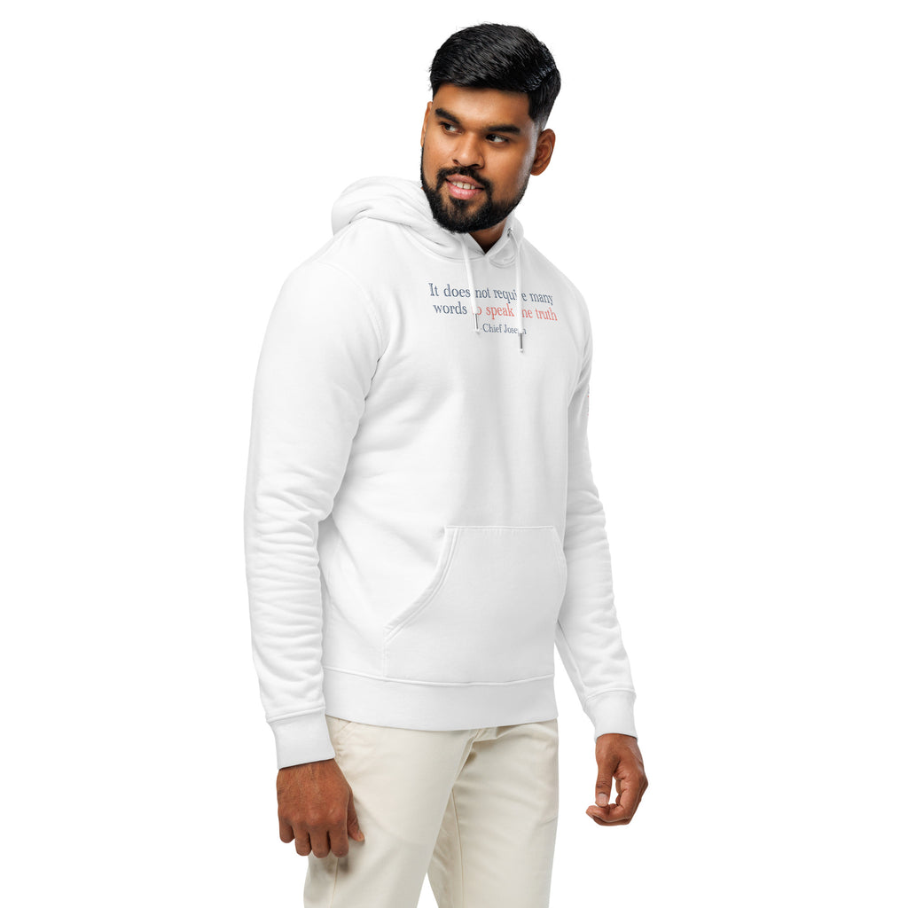 ‘Speak the Truth’ Unisex Essential Organic Cotton Hoodie | White