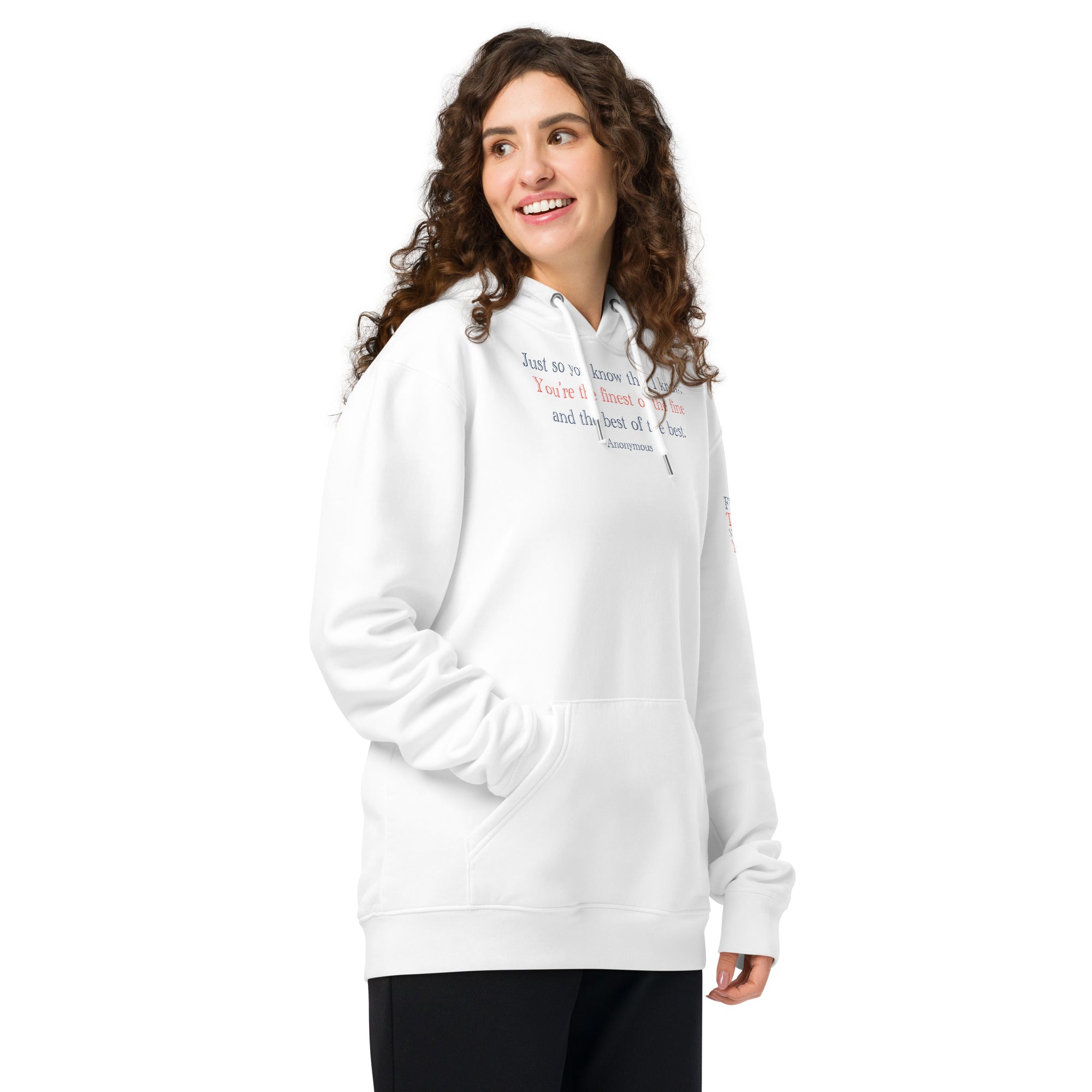 'Best of the Best' Unisex Essential Organic Cotton Hoodie | White