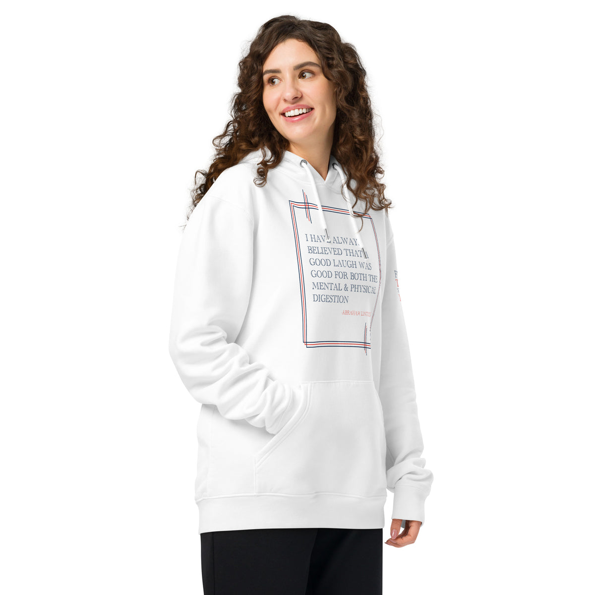 'A Good Laugh' Unisex Essential Organic Cotton Hoodie | White