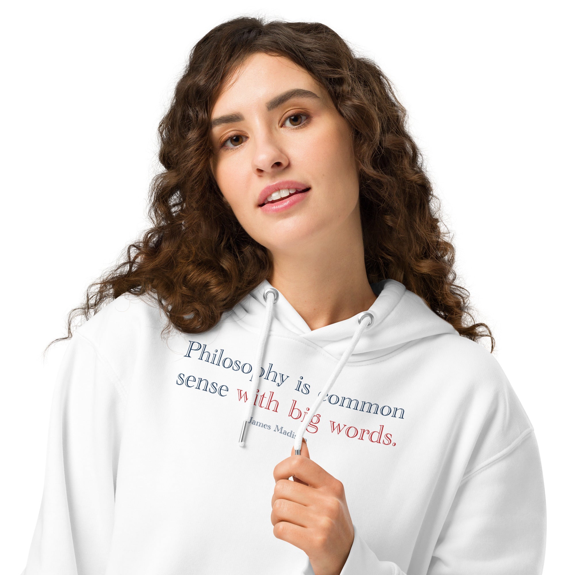‘Common Sense’ - Madison |  Unisex Essential Organic Cotton Hoodie | White
