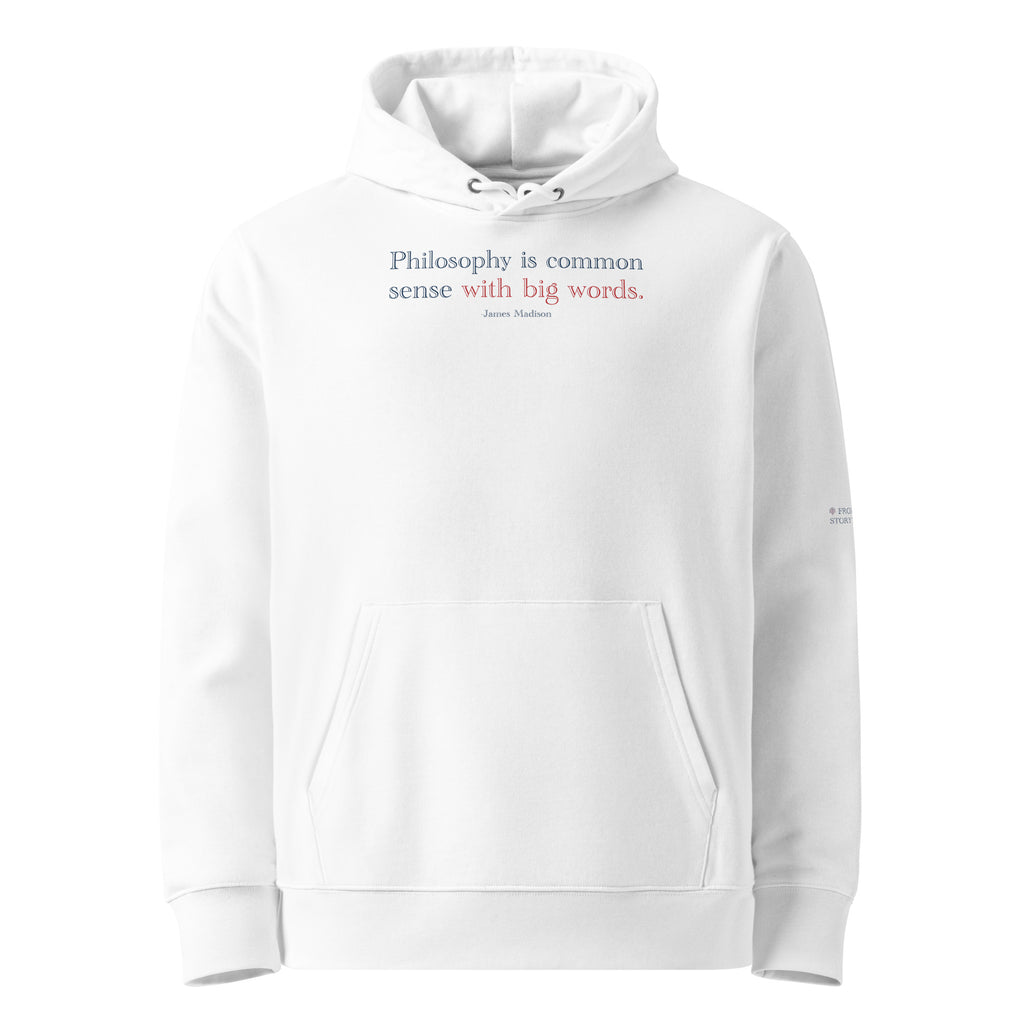‘Common Sense’ - Madison |  Unisex Essential Organic Cotton Hoodie | White