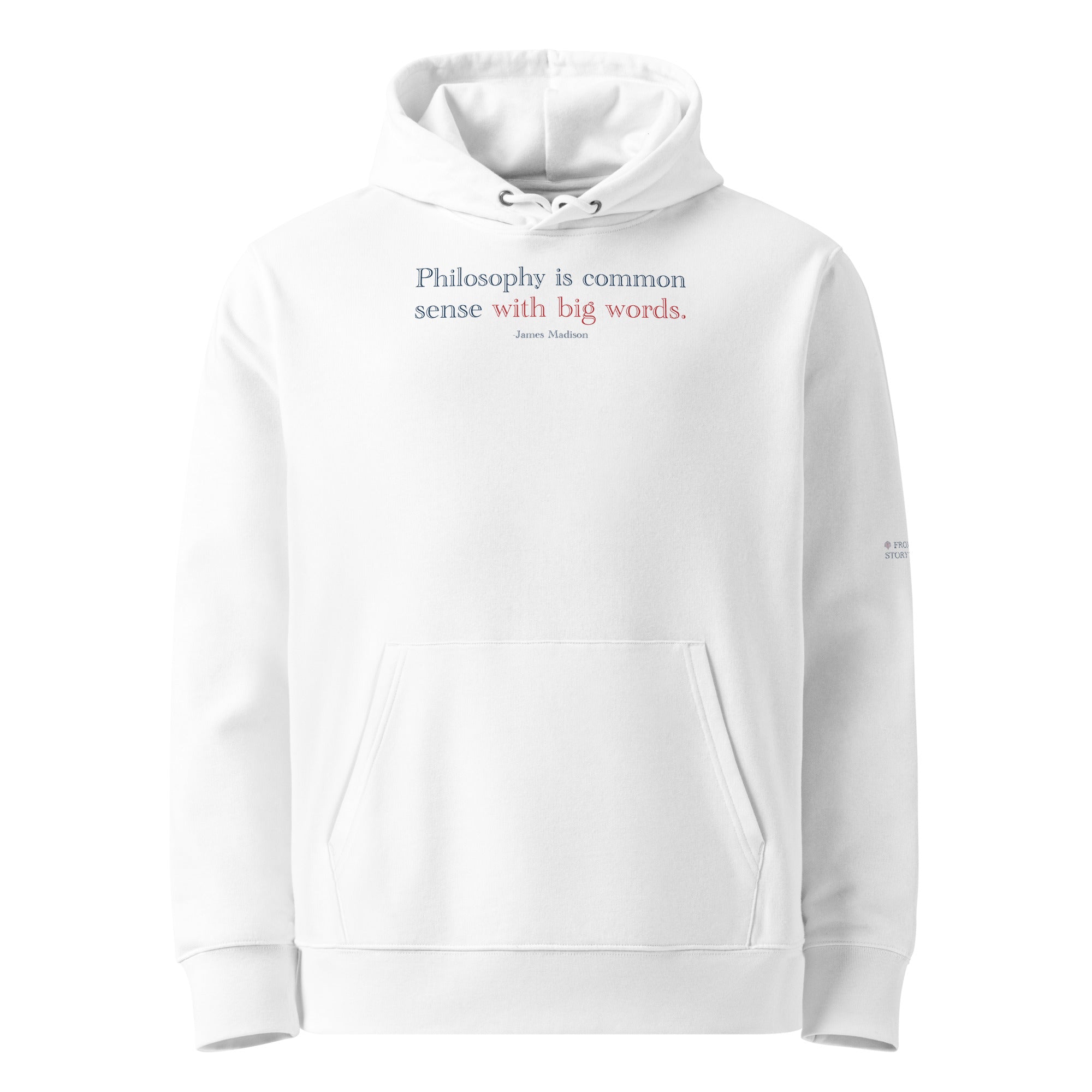 ‘Common Sense’ - Madison |  Unisex Essential Organic Cotton Hoodie | White