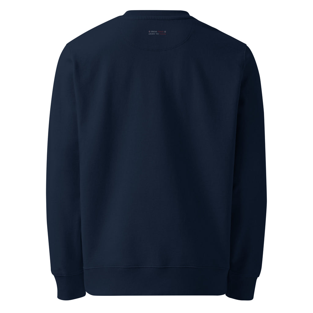 'Get to Know Him Better' Unisex Organic Cotton Blend Sweatshirt | Navy