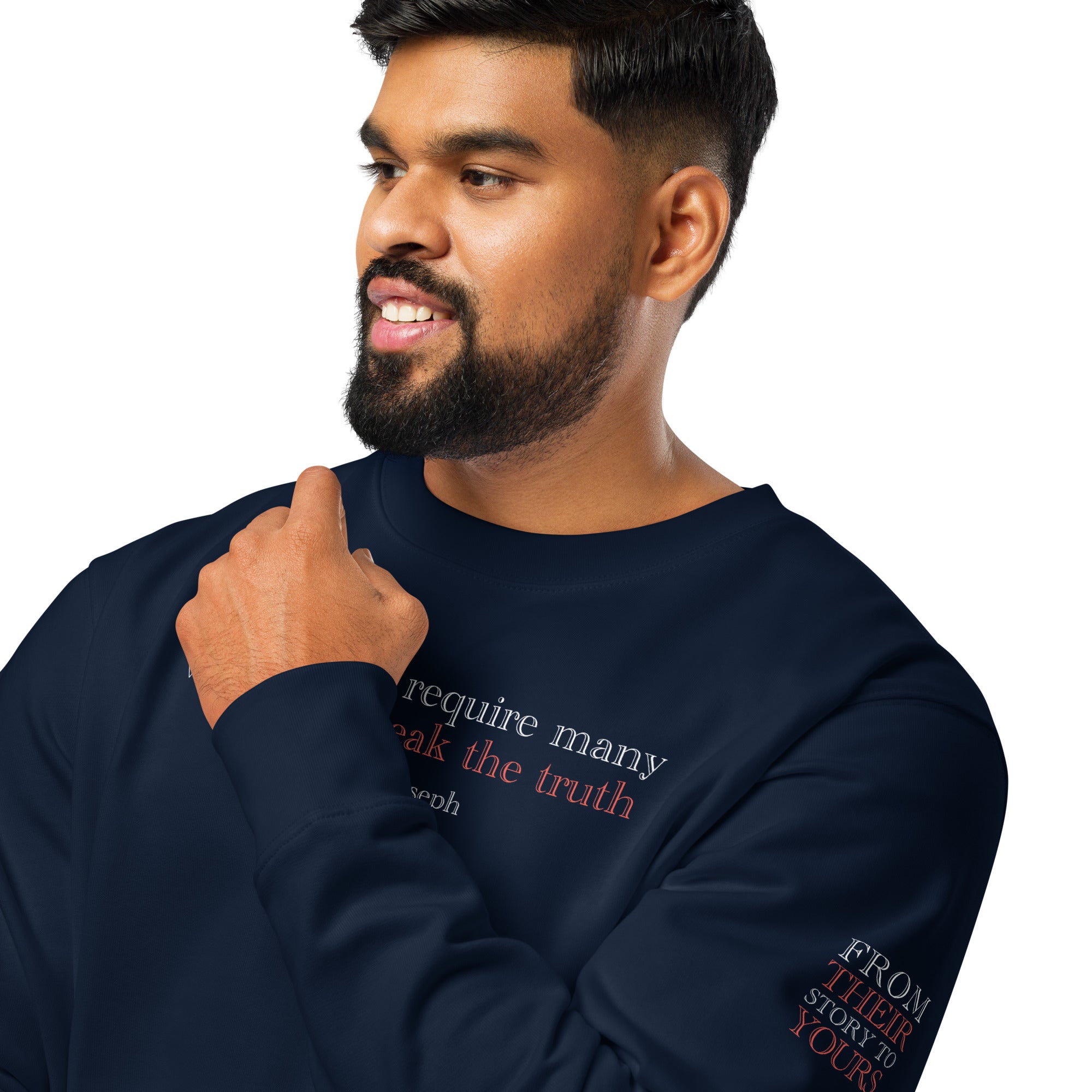 ‘Speak the Truth’ Unisex Organic Cotton Blend Sweatshirt | Navy