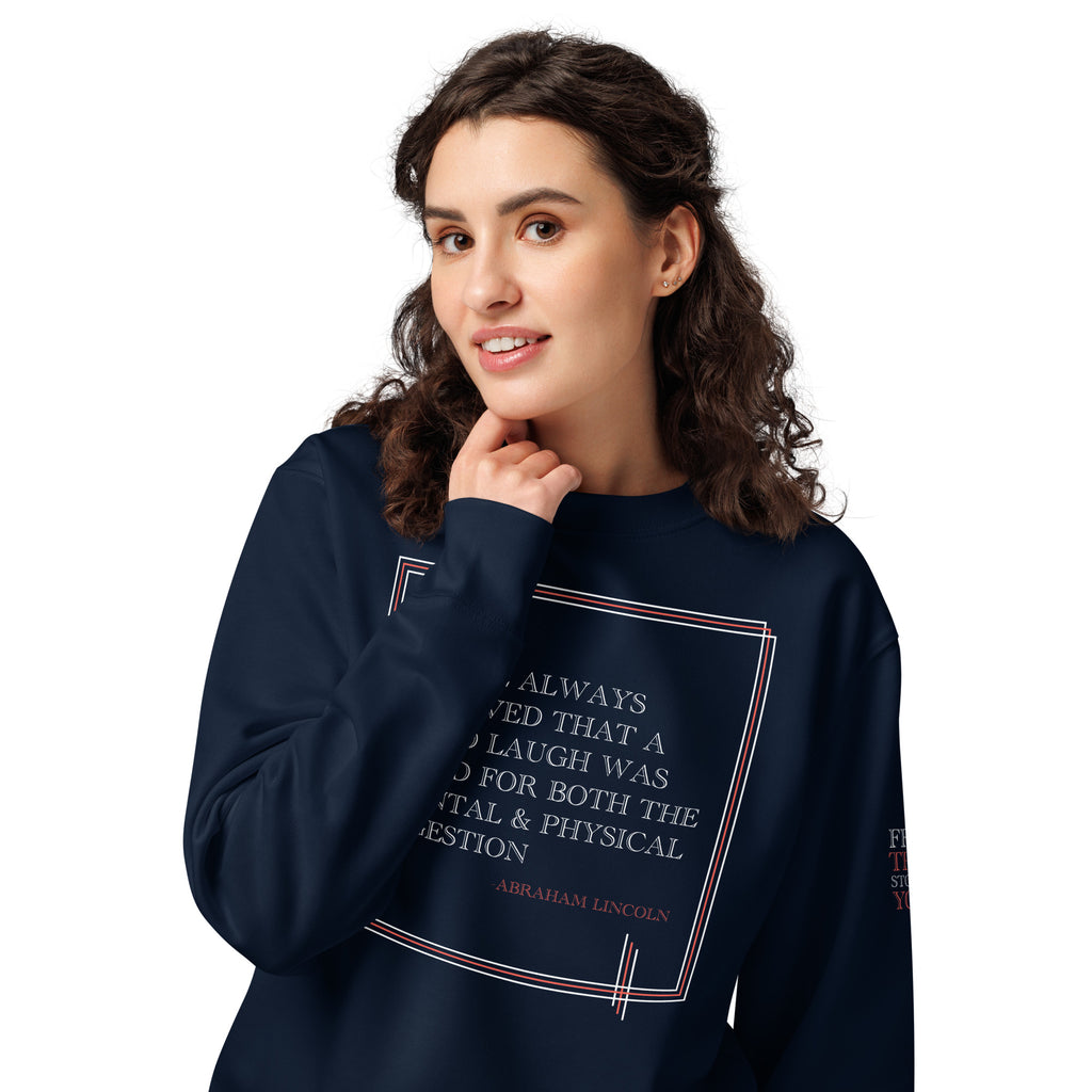 'A Good Laugh' Unisex Organic Cotton Blend Sweatshirt | Navy