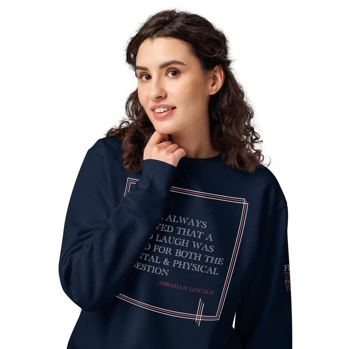 'A Good Laugh' Unisex Organic Cotton Blend Sweatshirt | Navy