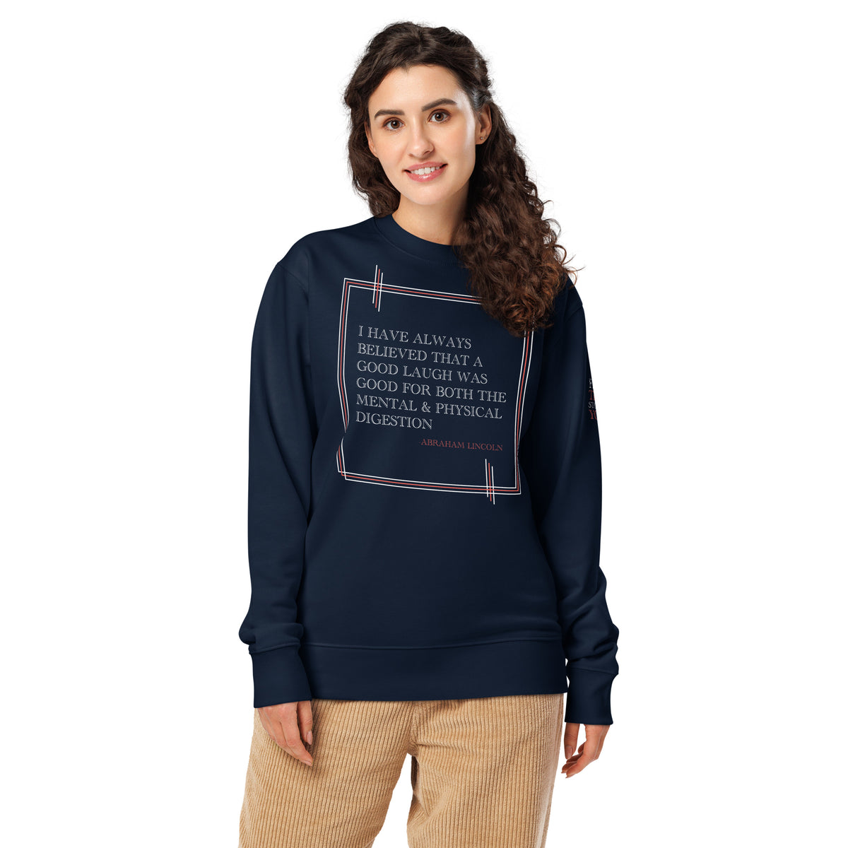 'A Good Laugh' Unisex Organic Cotton Blend Sweatshirt | Navy