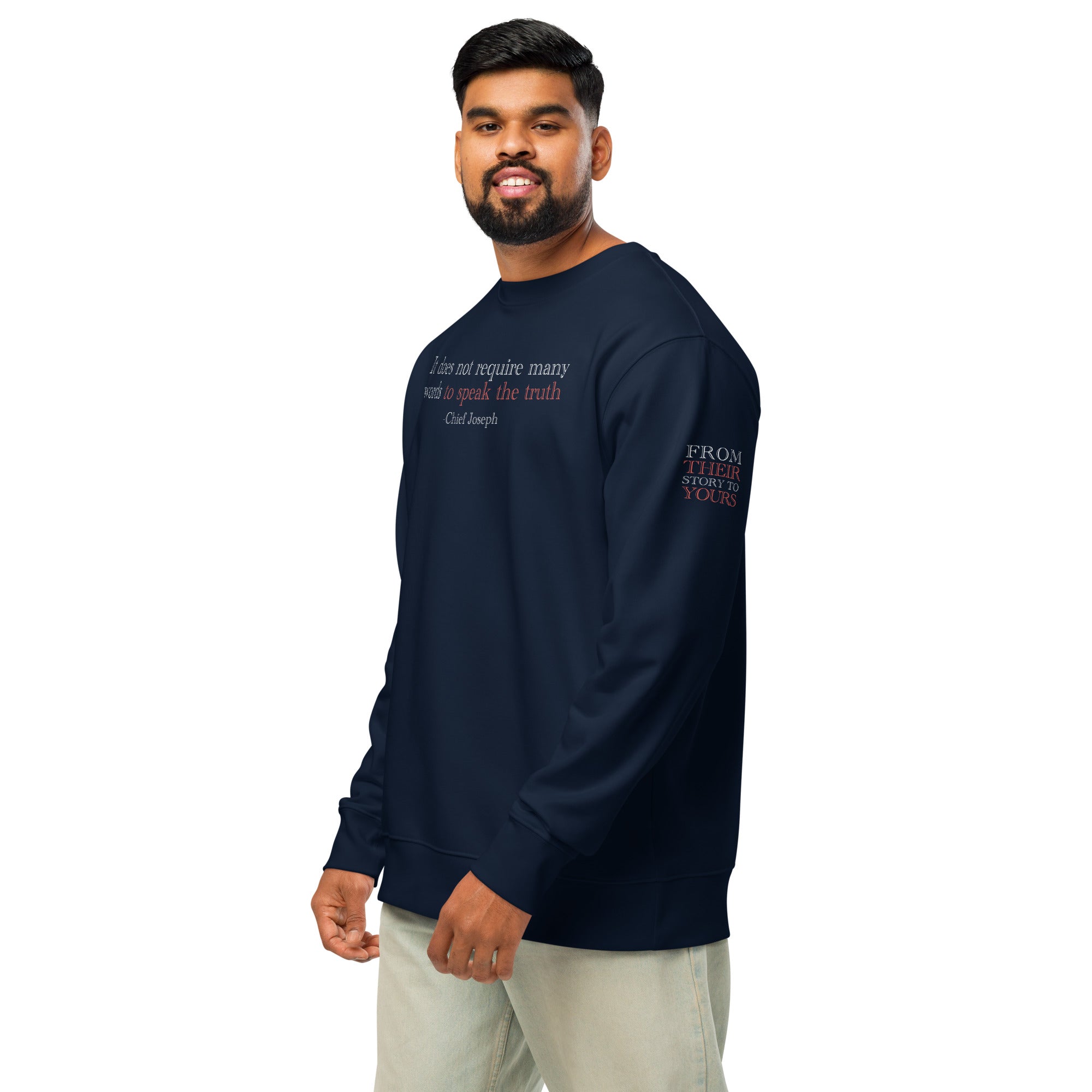 ‘Speak the Truth’ Unisex Organic Cotton Blend Sweatshirt | Navy