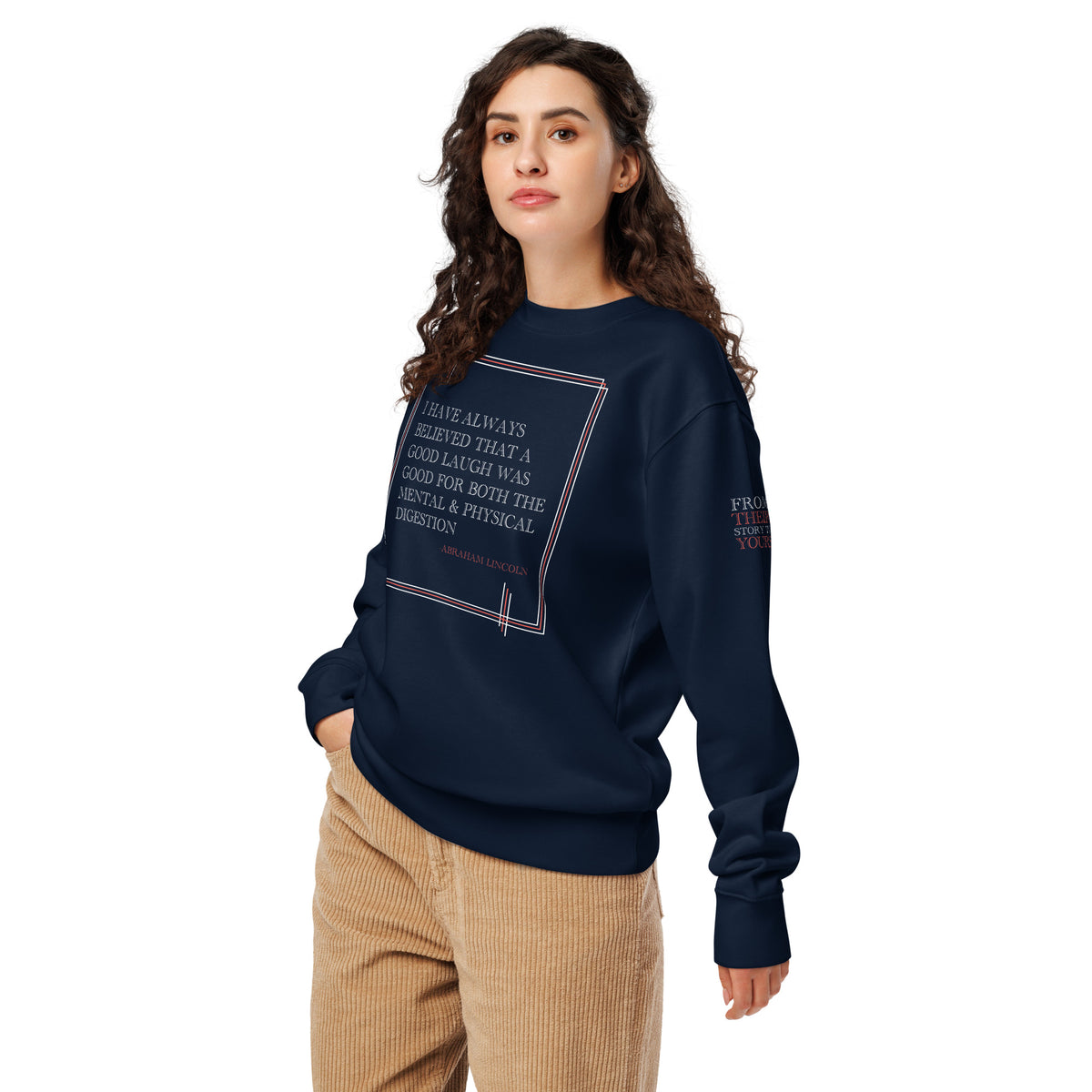 'A Good Laugh' Unisex Organic Cotton Blend Sweatshirt | Navy