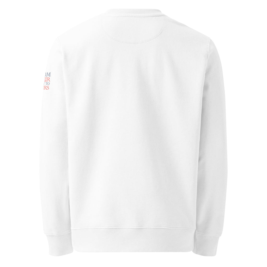 'A Good Laugh' Unisex Organic Cotton Blend Sweatshirt | White