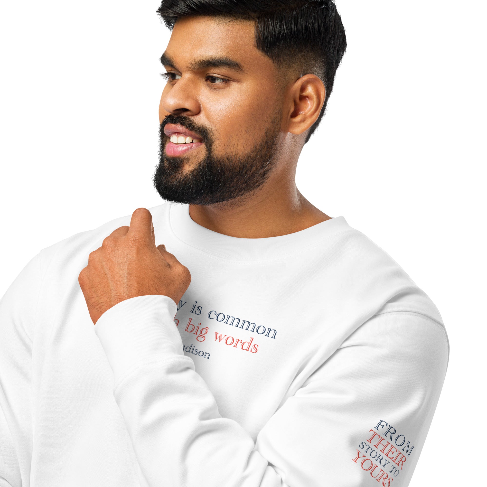 'Common Sense' Unisex Organic Cotton Blend Sweatshirt | White