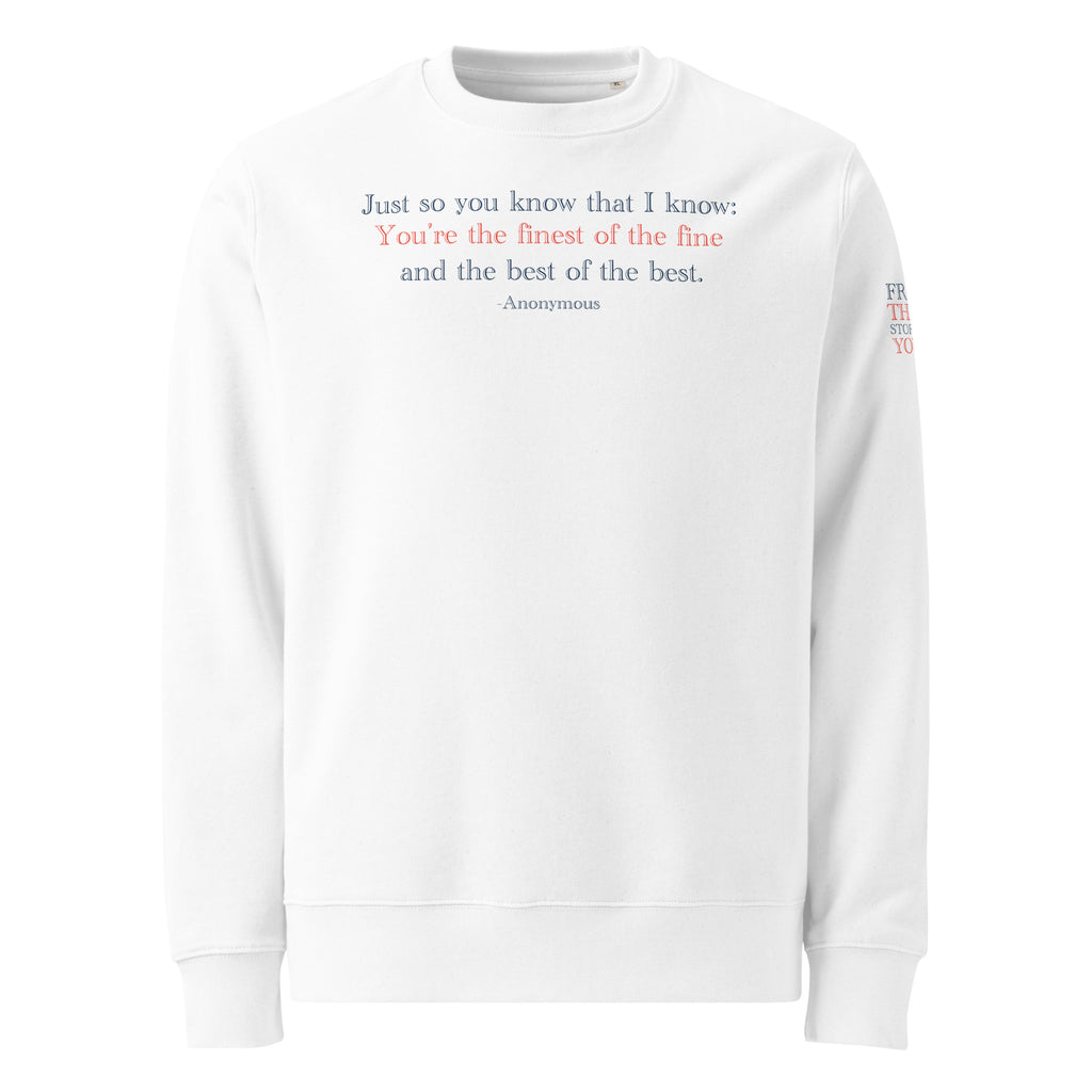 'Best of the Best' Unisex Organic Cotton Blend Sweatshirt | White