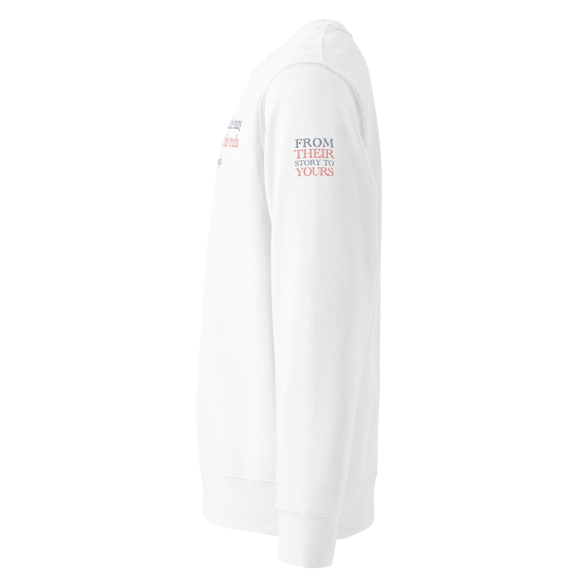 ‘Speak the Truth’ Unisex Organic Cotton Blend Sweatshirt | White