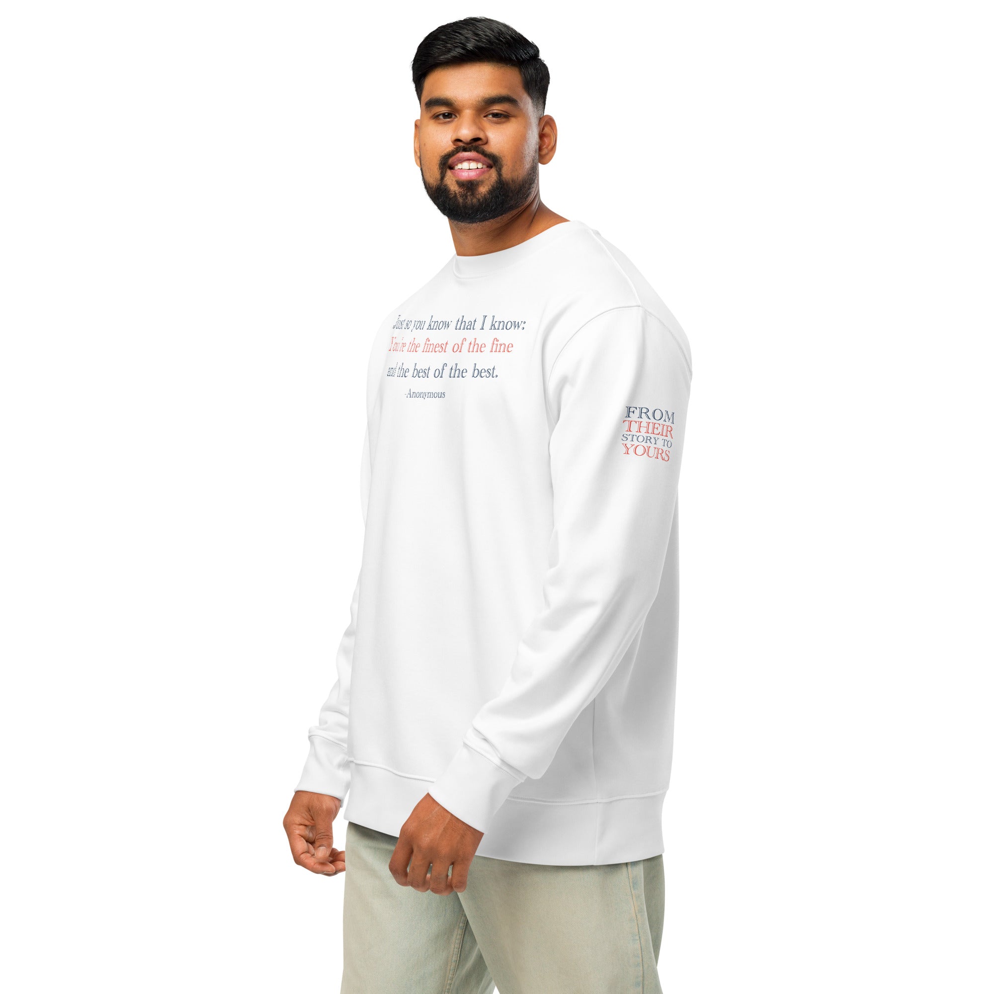 'Best of the Best' Unisex Organic Cotton Blend Sweatshirt | White