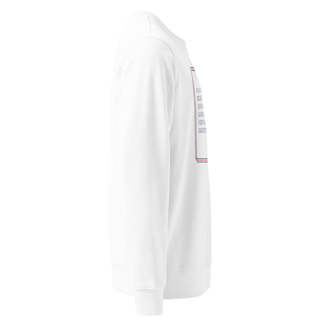 'A Good Laugh' Unisex Organic Cotton Blend Sweatshirt | White