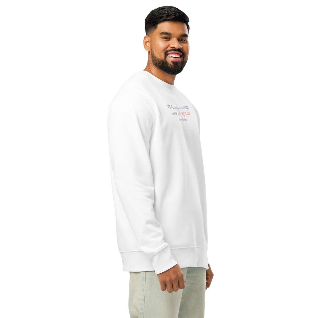 'Common Sense' Unisex Organic Cotton Blend Sweatshirt | White