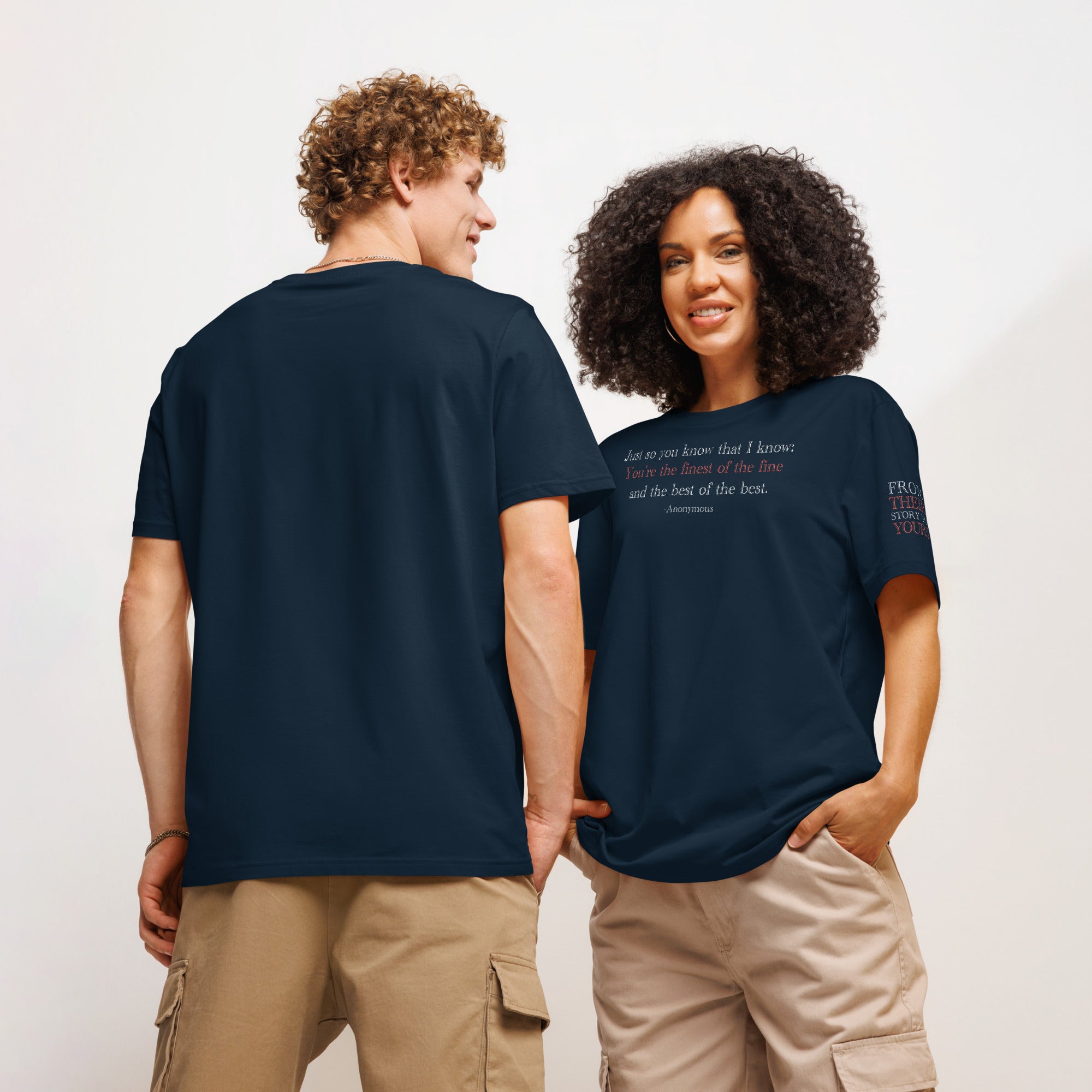 'Best of the Best' Unisex Organic Ribbed Neck Cotton T-Shirt | Navy