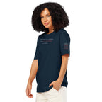 ‘Common Sense’ Unisex Organic Ribbed Neck Cotton T-Shirt | Navy