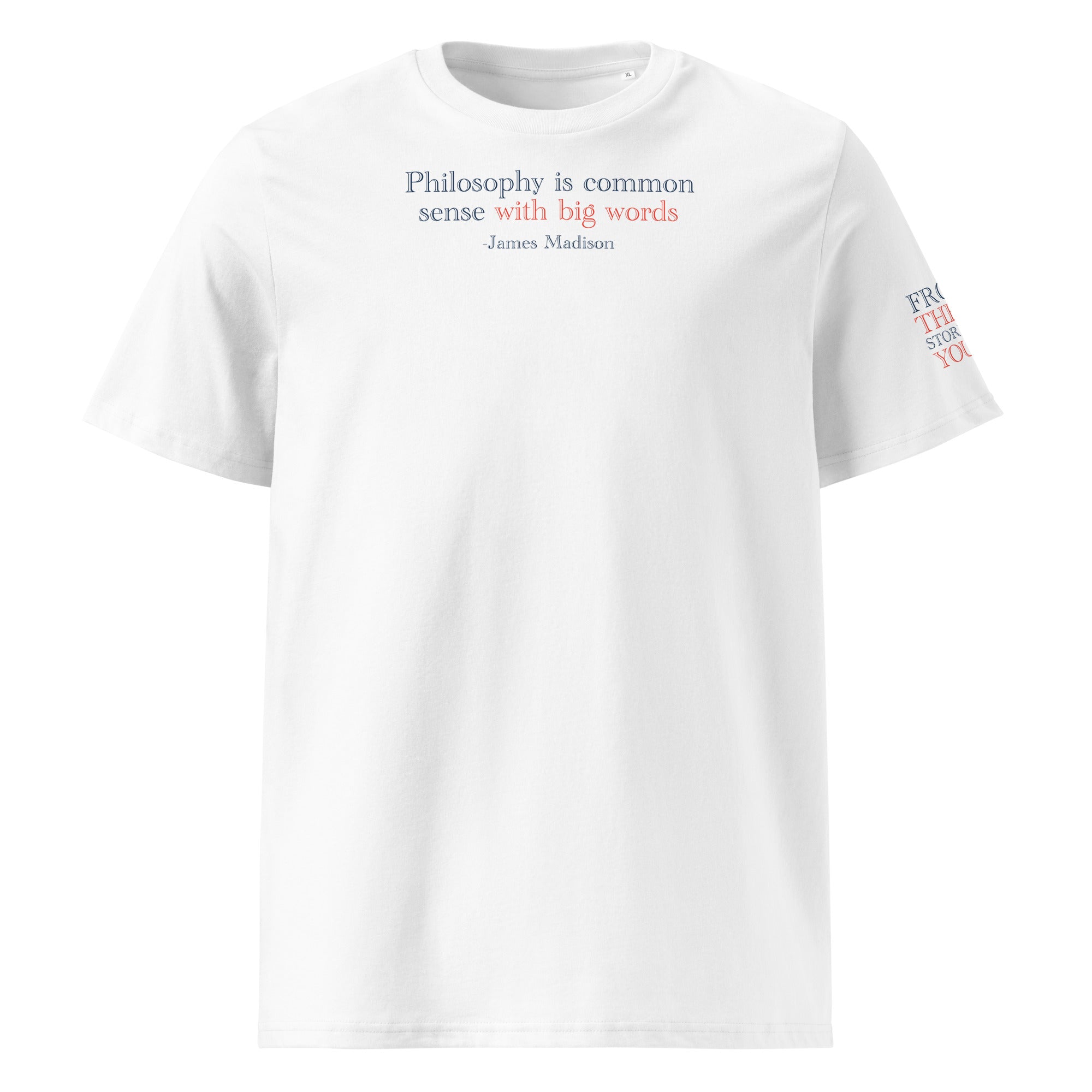 ‘Common Sense’ Unisex Organic Ribbed Neck Cotton T-Shirt | White