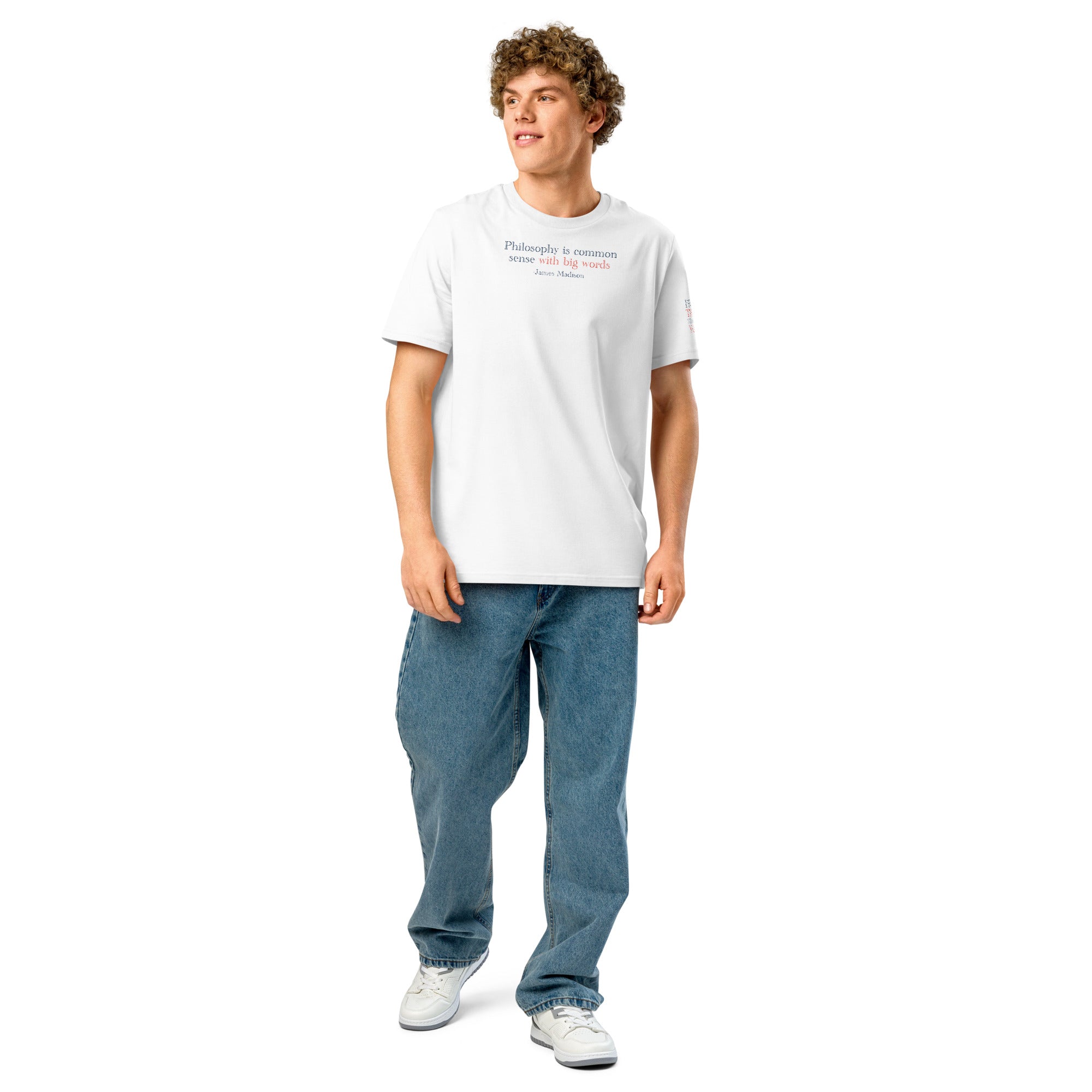‘Common Sense’ Unisex Organic Ribbed Neck Cotton T-Shirt | White