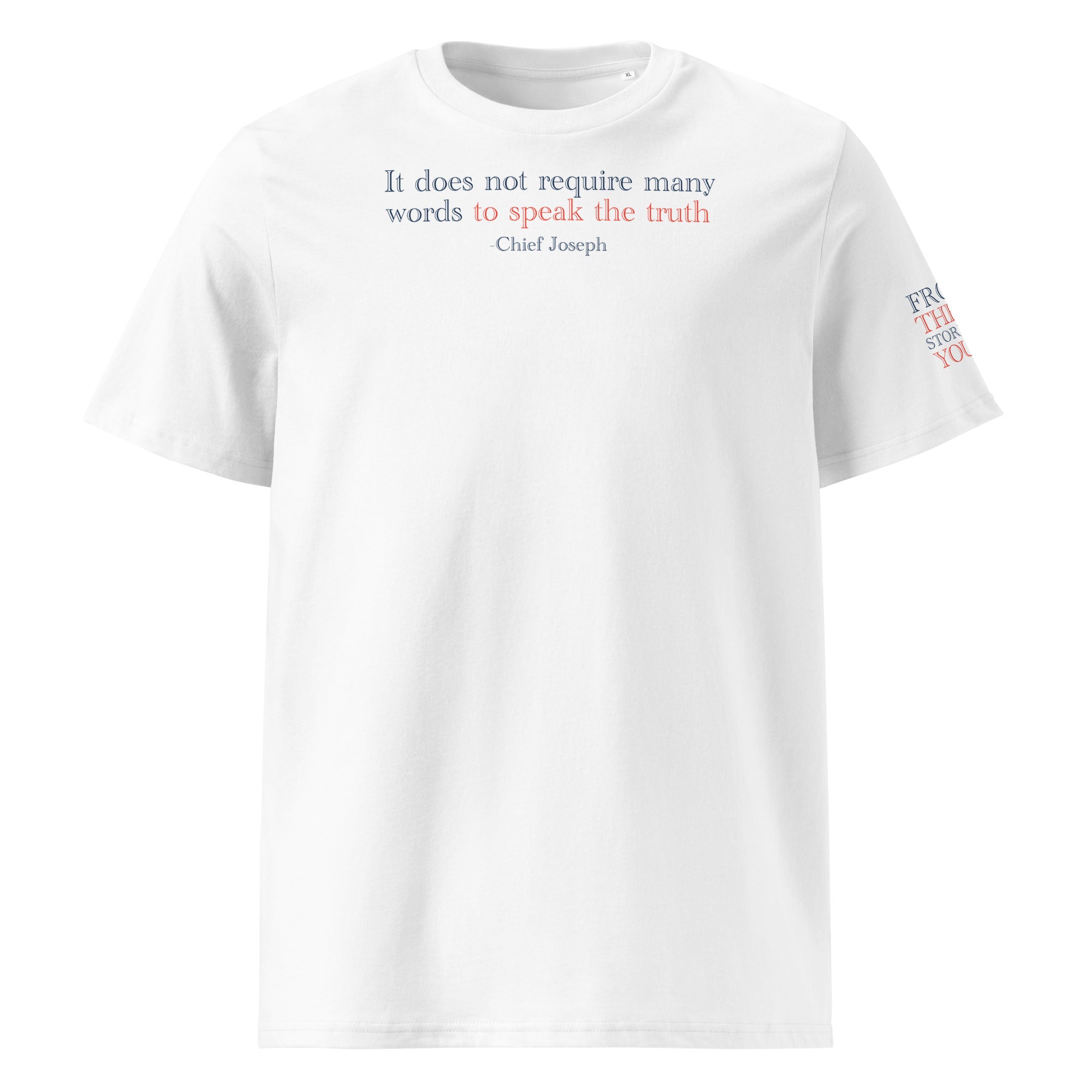‘Speak the Truth’ Unisex Organic Ribbed Neck Cotton T-Shirt | White