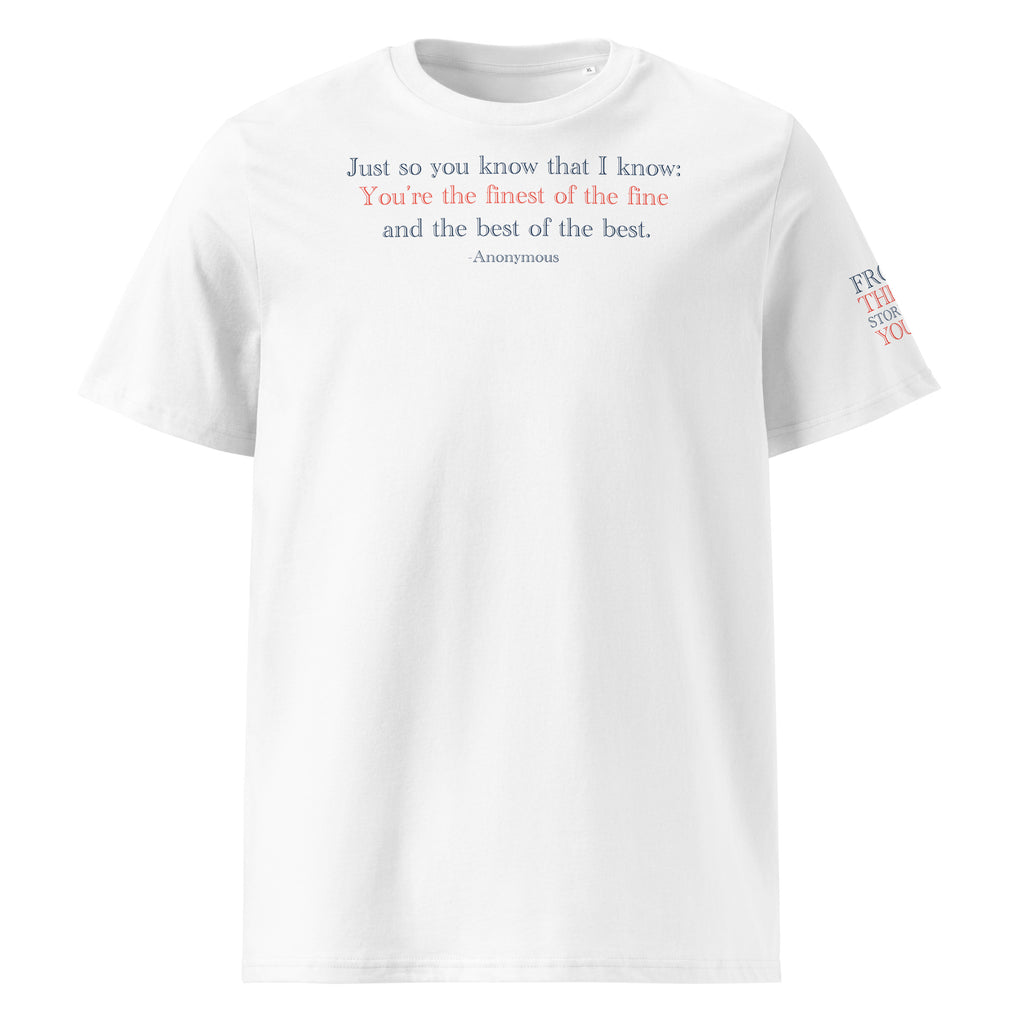 'Best of the Best' Unisex Organic Ribbed Neck Cotton T-Shirt | White