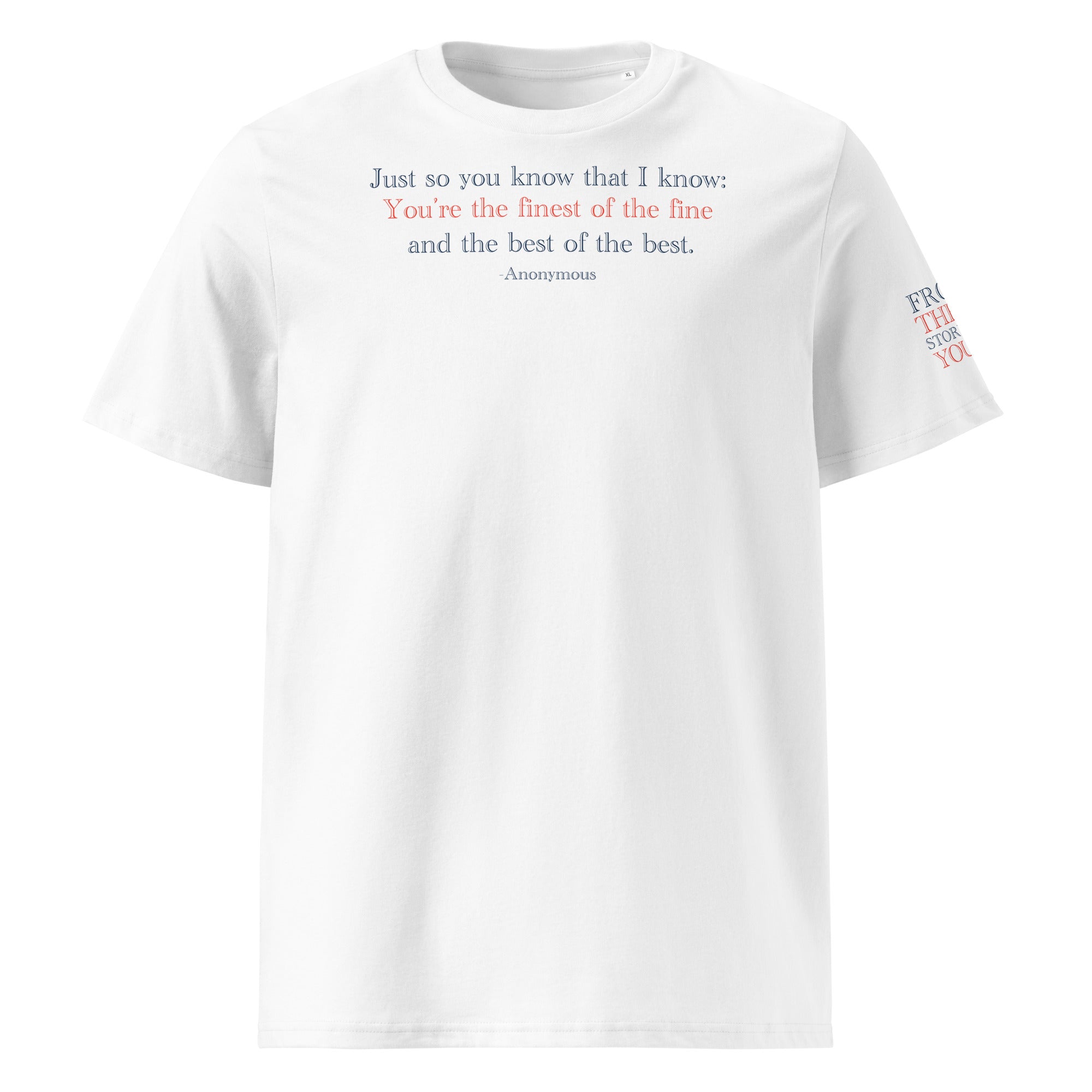 'Best of the Best' Unisex Organic Ribbed Neck Cotton T-Shirt | White