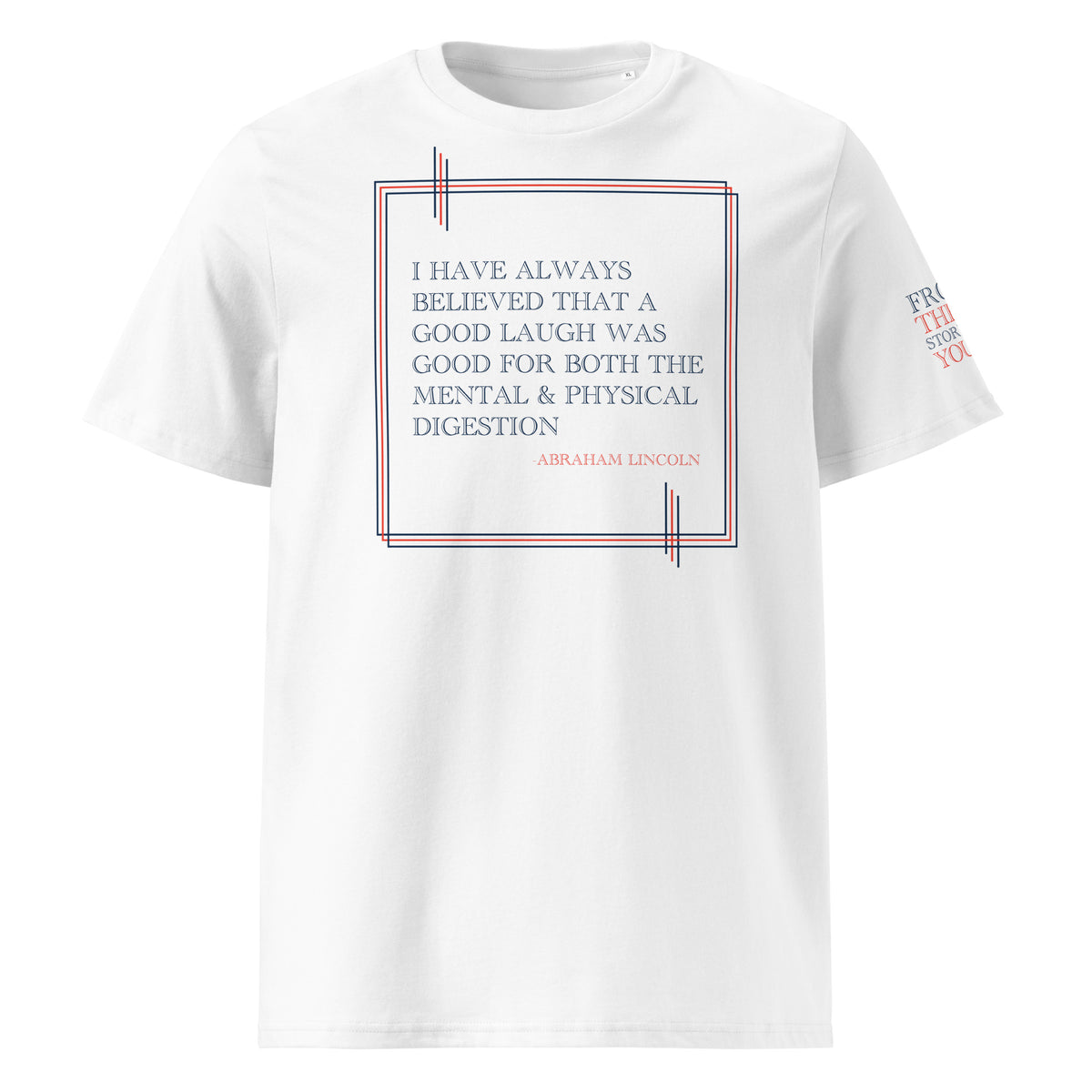 'A Good Laugh' Unisex Organic Ribbed Neck Cotton T-Shirt | White