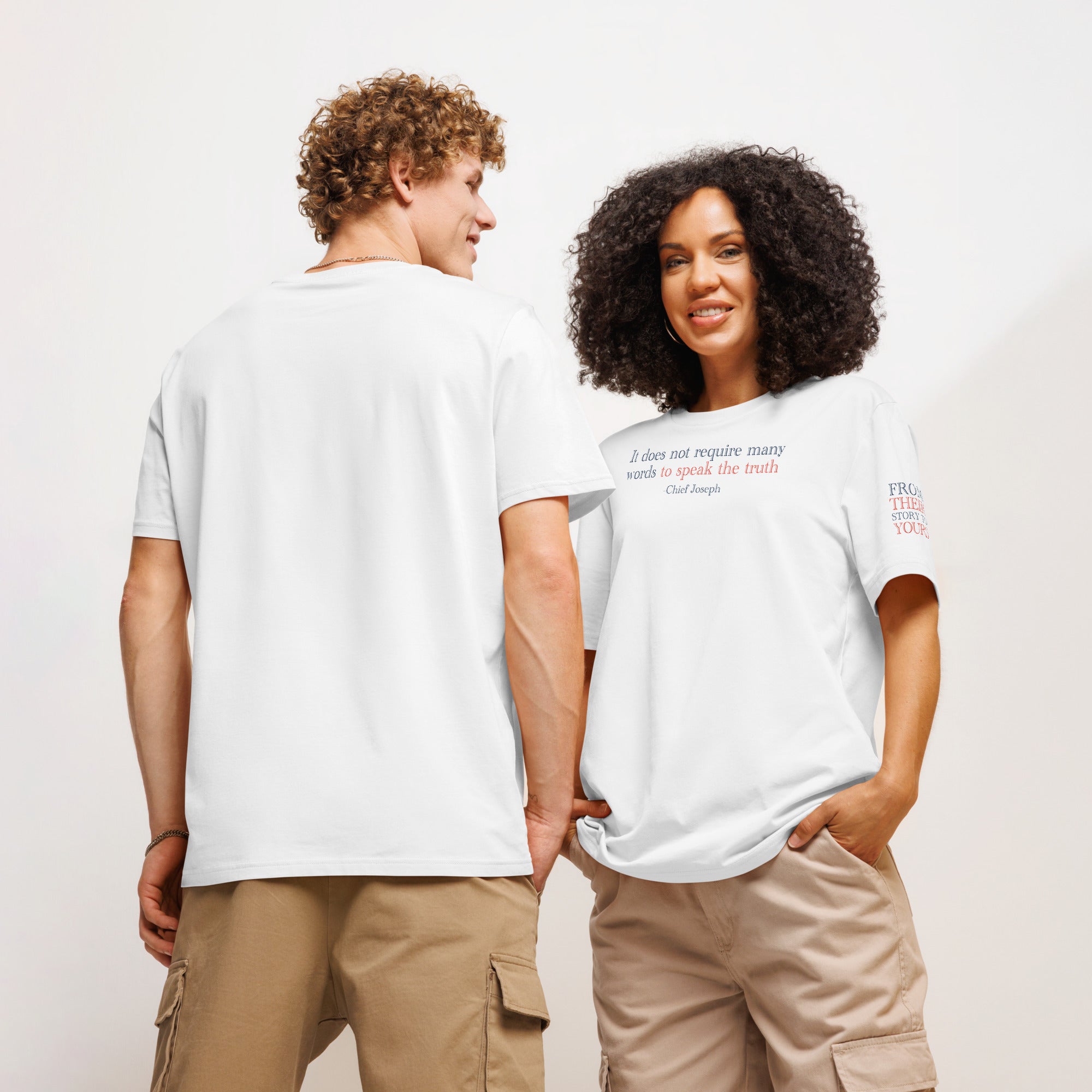 ‘Speak the Truth’ Unisex Organic Ribbed Neck Cotton T-Shirt | White