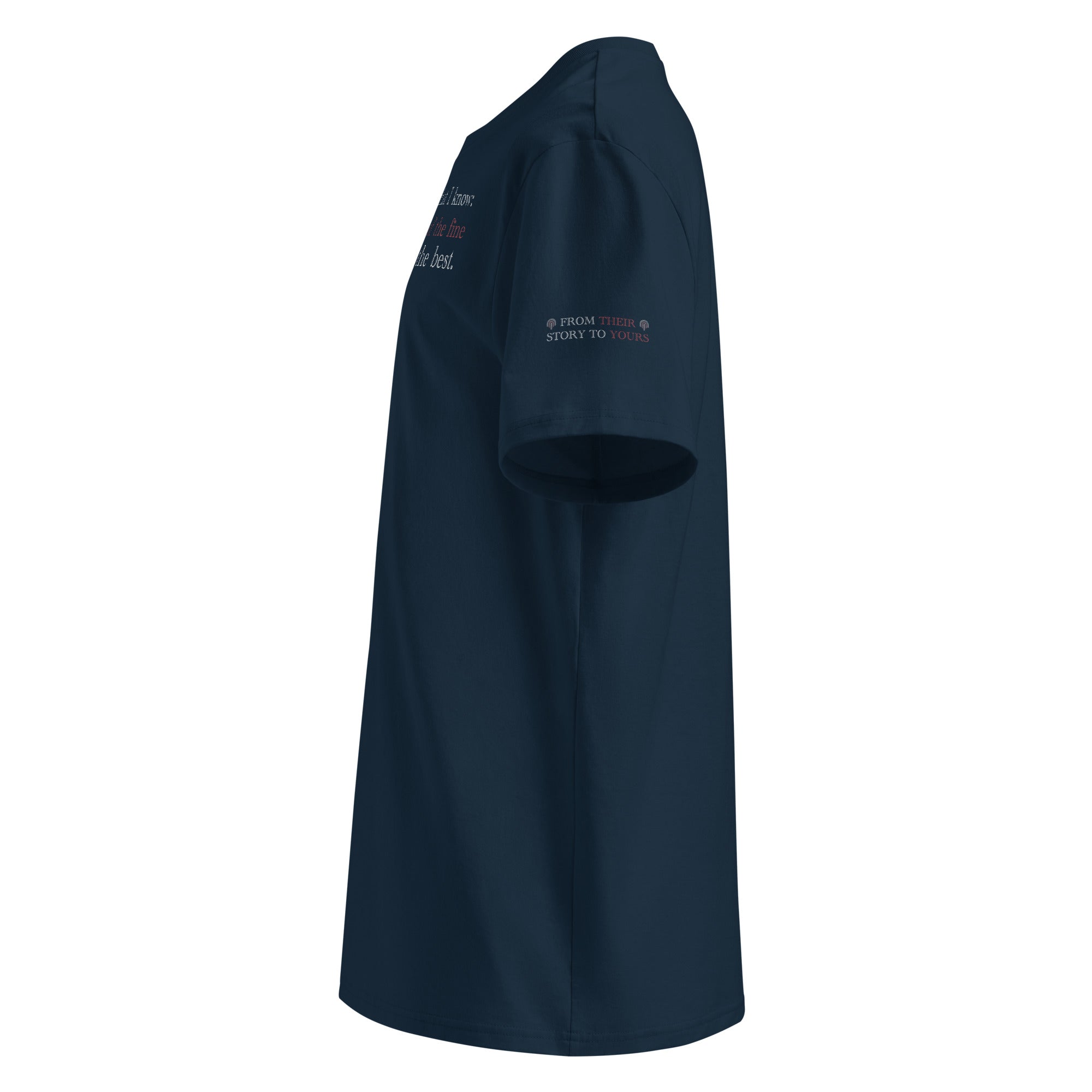 ‘JYSK TIK…You’re the Best of the Best’ - Anonymous | Unisex Organic Ribbed Neck Cotton T-Shirt | Navy