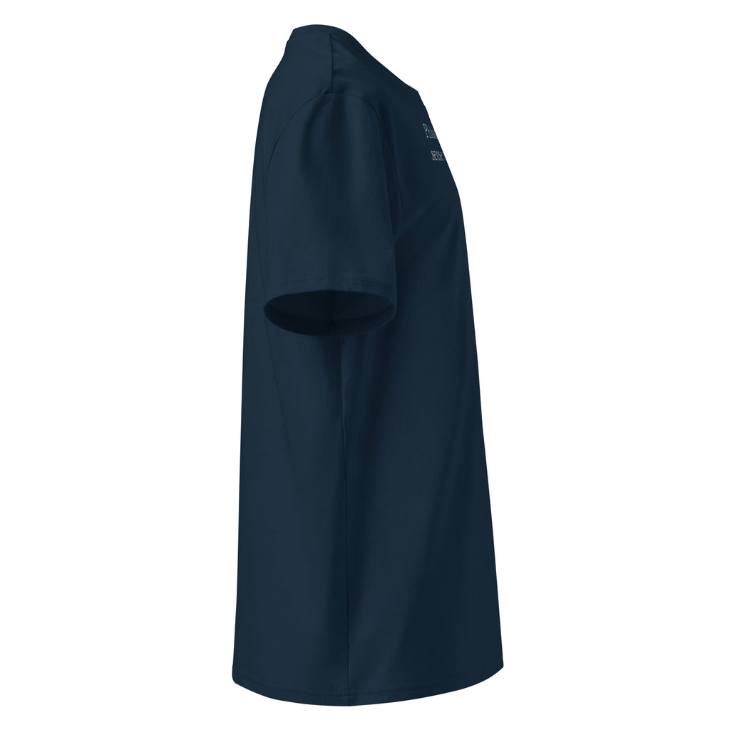 ‘Common Sense’ - Madison |  Unisex Organic Ribbed Neck Cotton T-Shirt | Navy