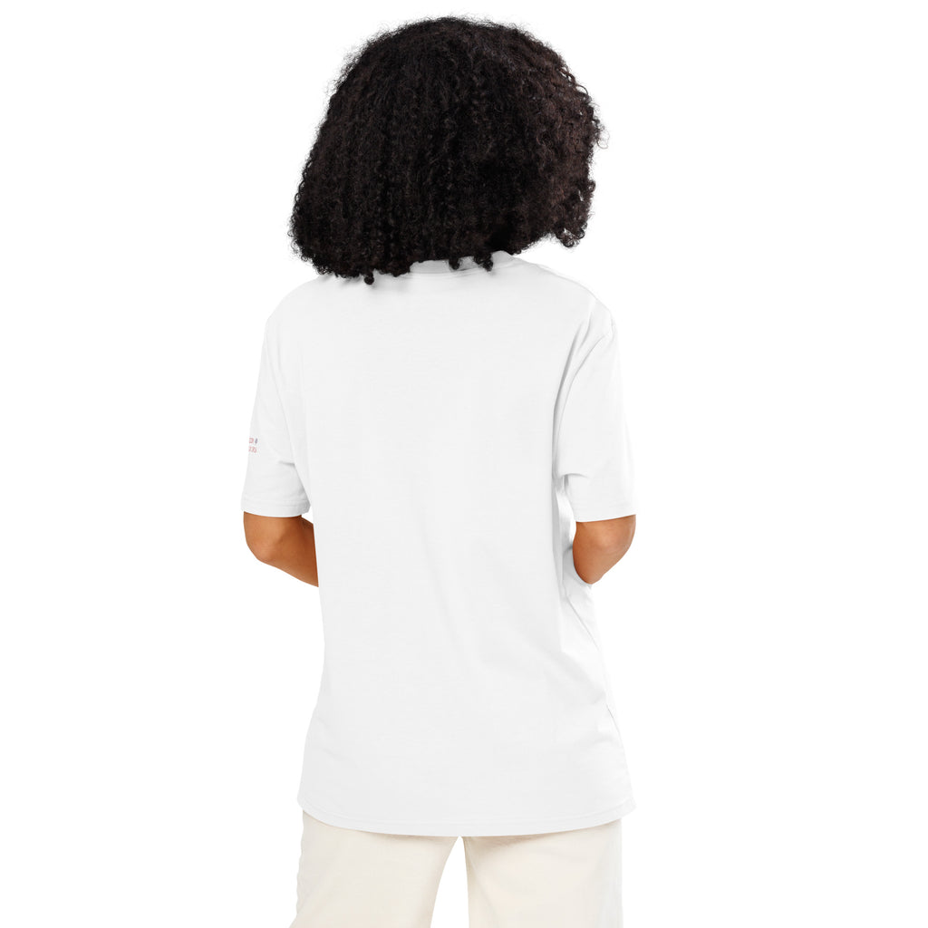 'Get to Know Him Better' - Lincoln |  Unisex Organic Ribbed Neck Cotton T-Shirt | White