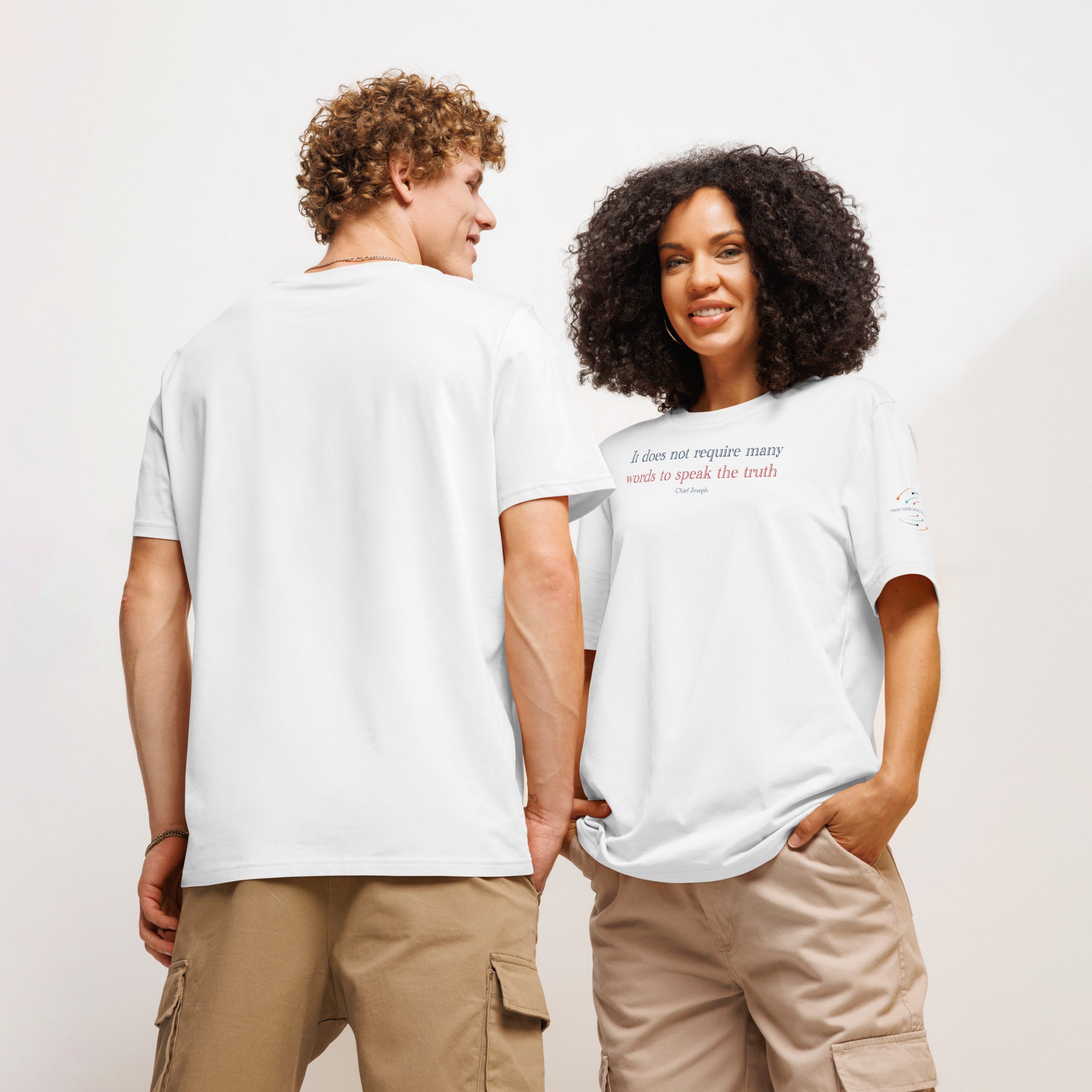 'Speak the Truth' Unisex Organic Ribbed Neck Cotton T-Shirt | White