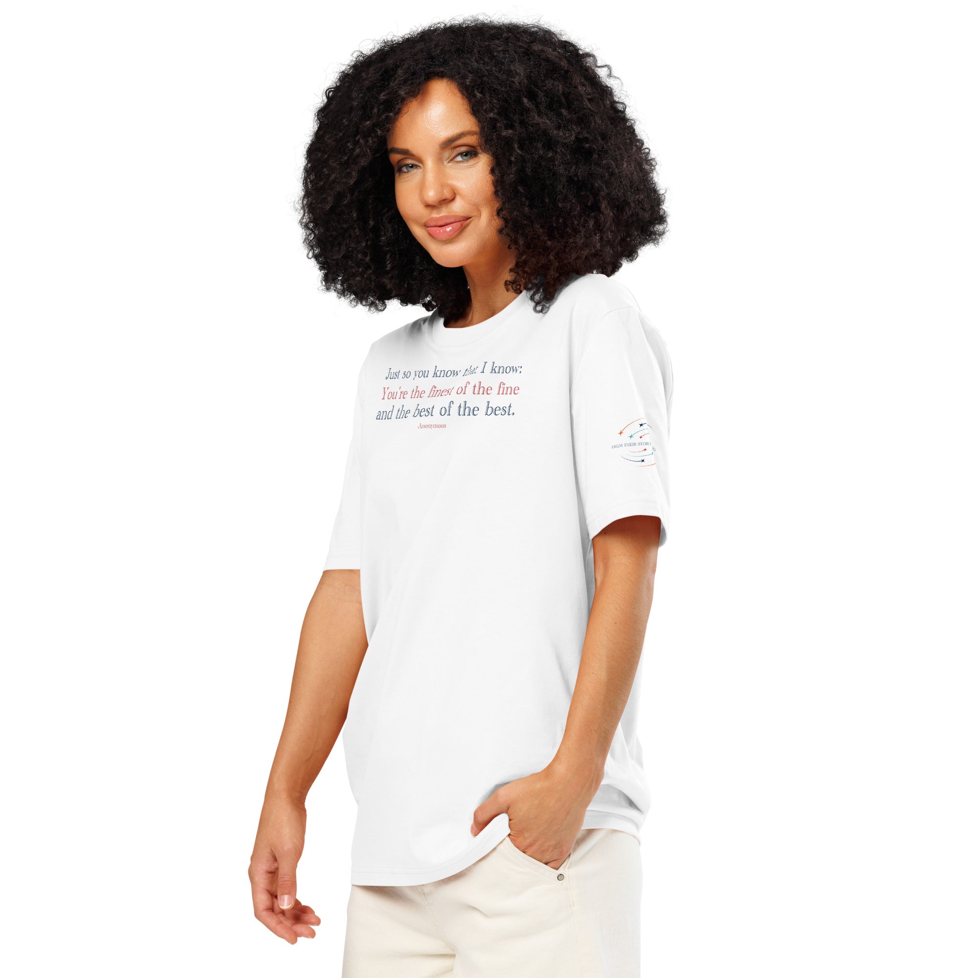'Best of the Best' Unisex Organic Ribbed Neck Cotton T-Shirt | White