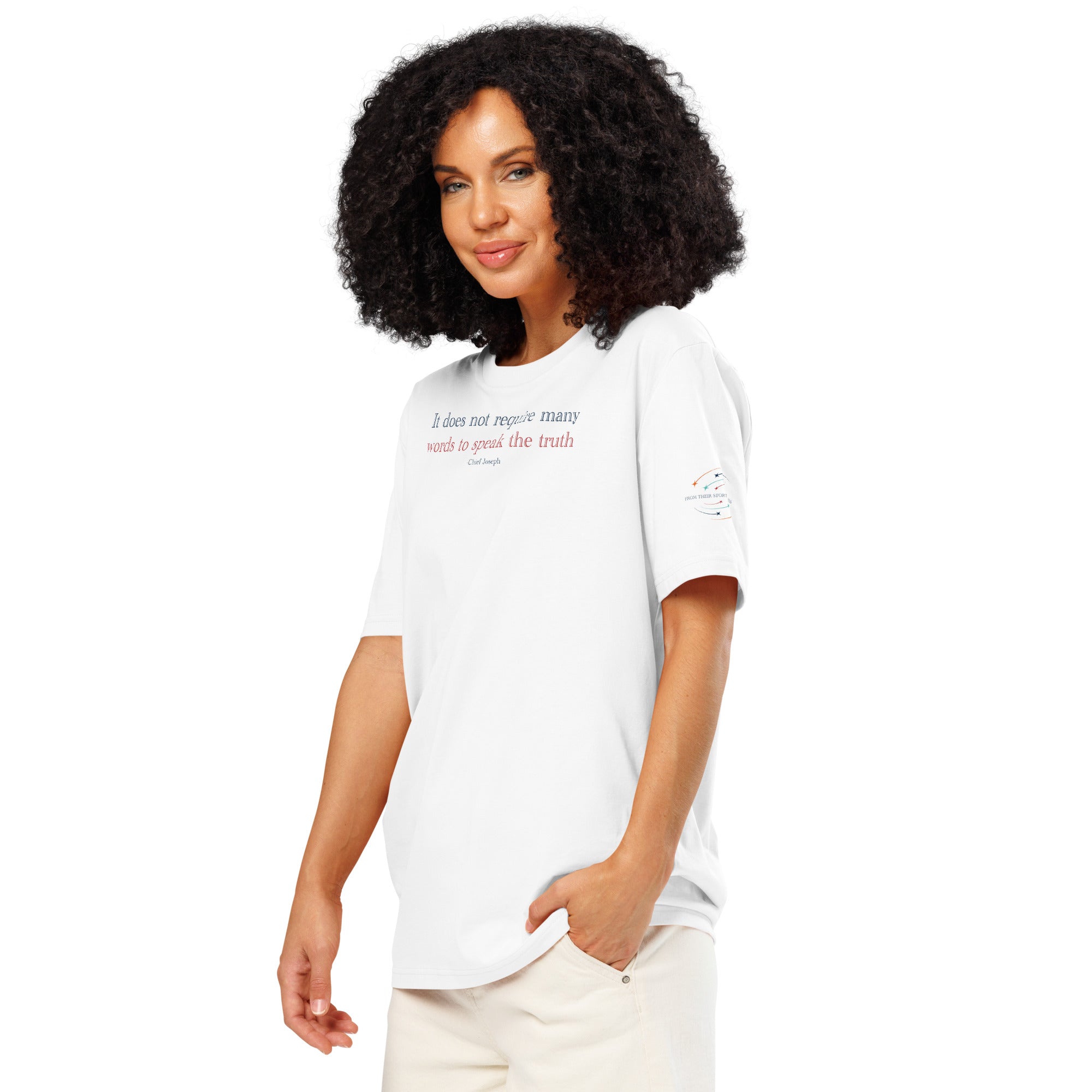 'Speak the Truth' Unisex Organic Ribbed Neck Cotton T-Shirt | White