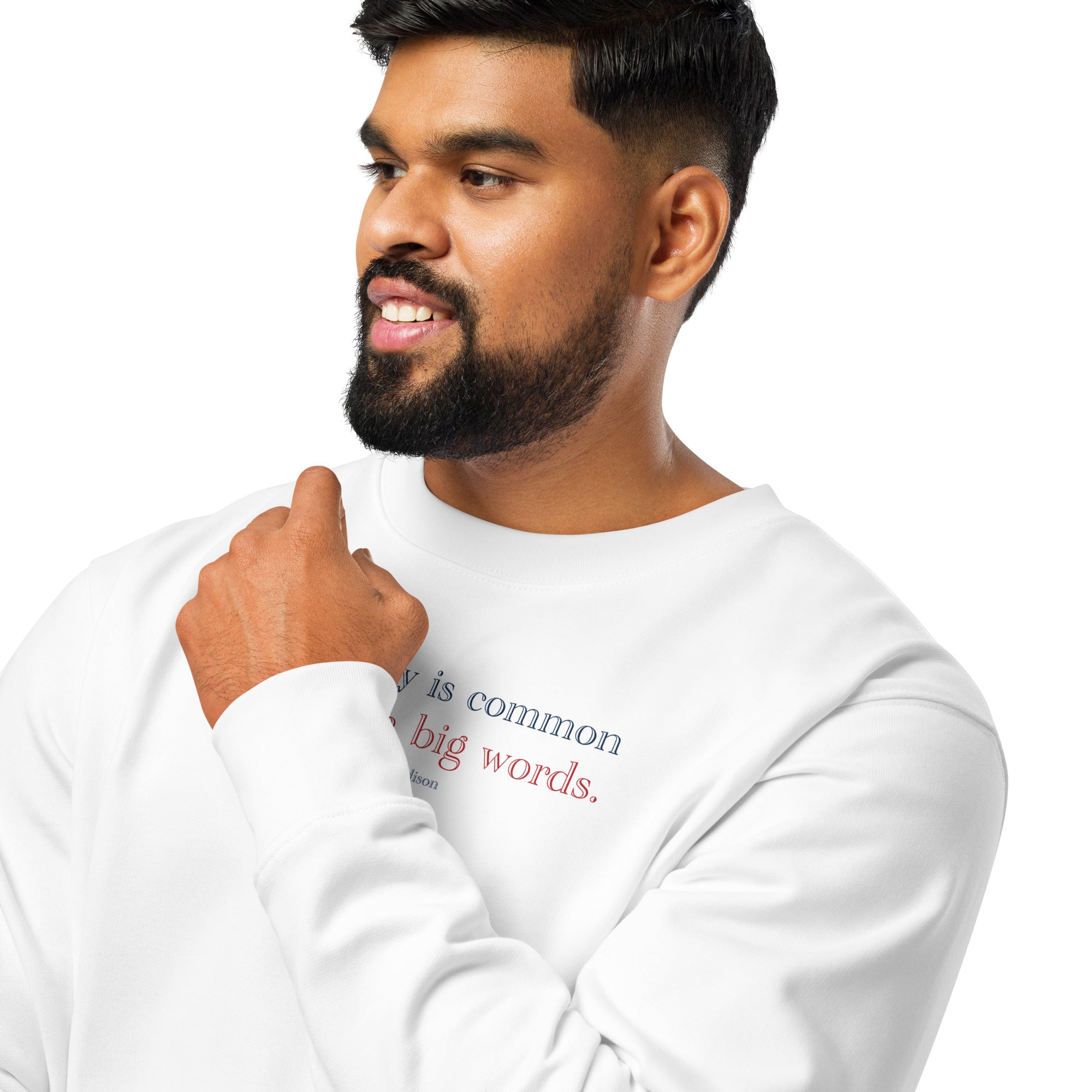 'Common Sense' Unisex Organic Cotton Blend Sweatshirt | White