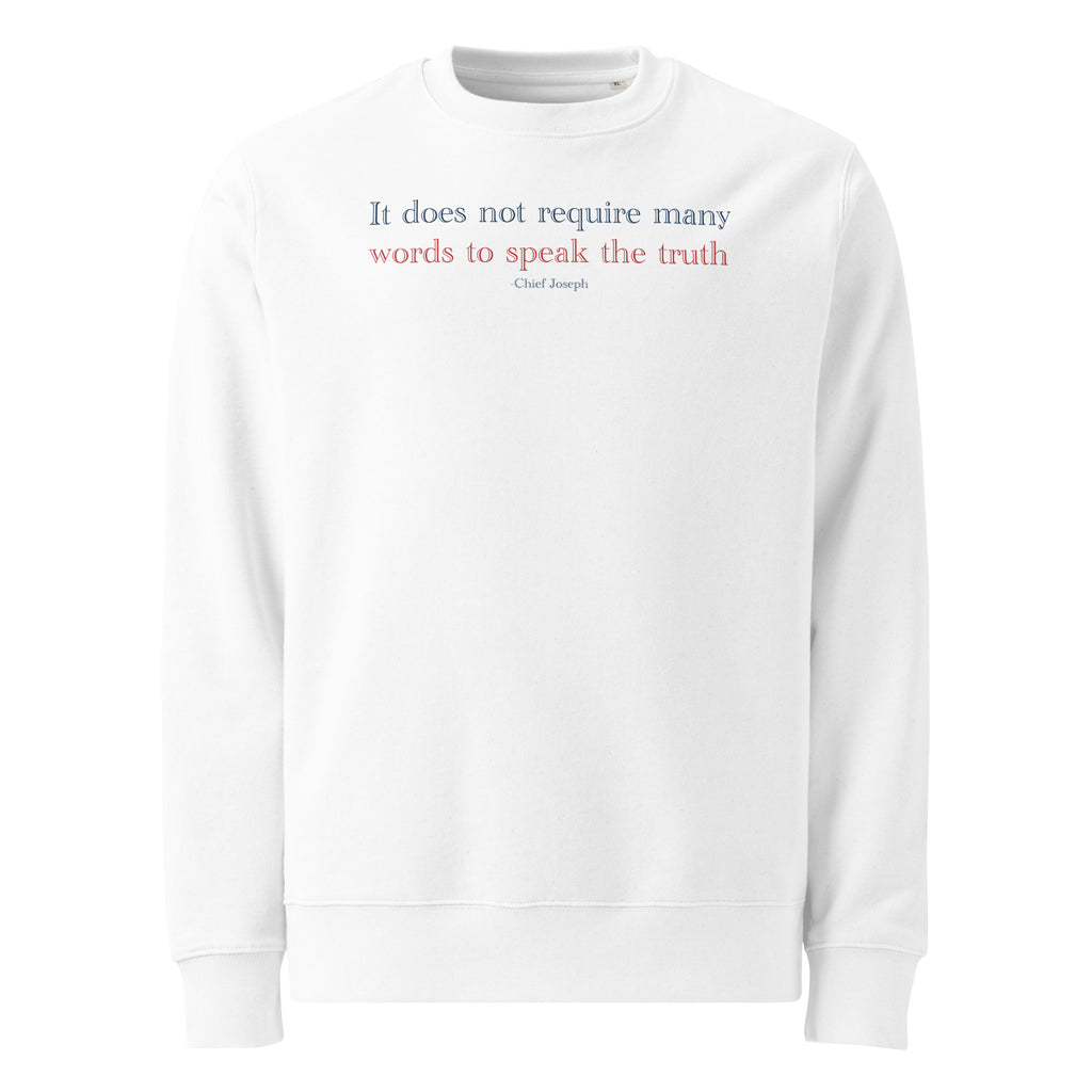 ‘Speak the Truth’ - Joseph | Unisex Organic Cotton Blend Sweatshirt | White