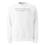 ‘Speak the Truth’ - Joseph | Unisex Organic Cotton Blend Sweatshirt | White